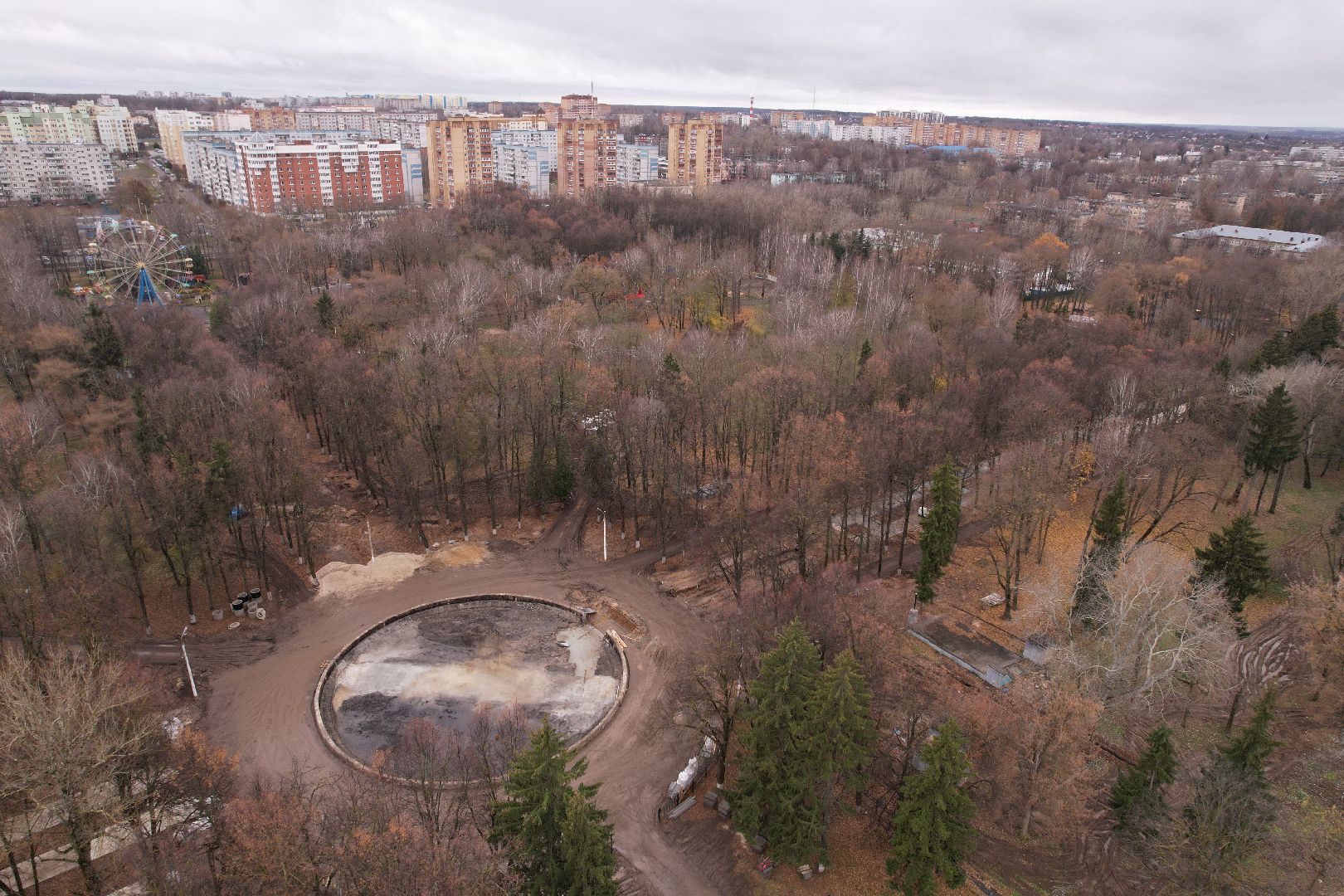 парк, коломна,видео с коптера,