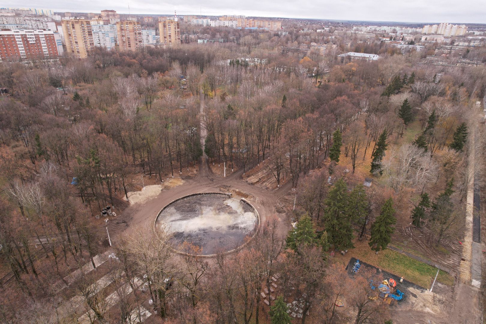парк, коломна,видео с коптера,