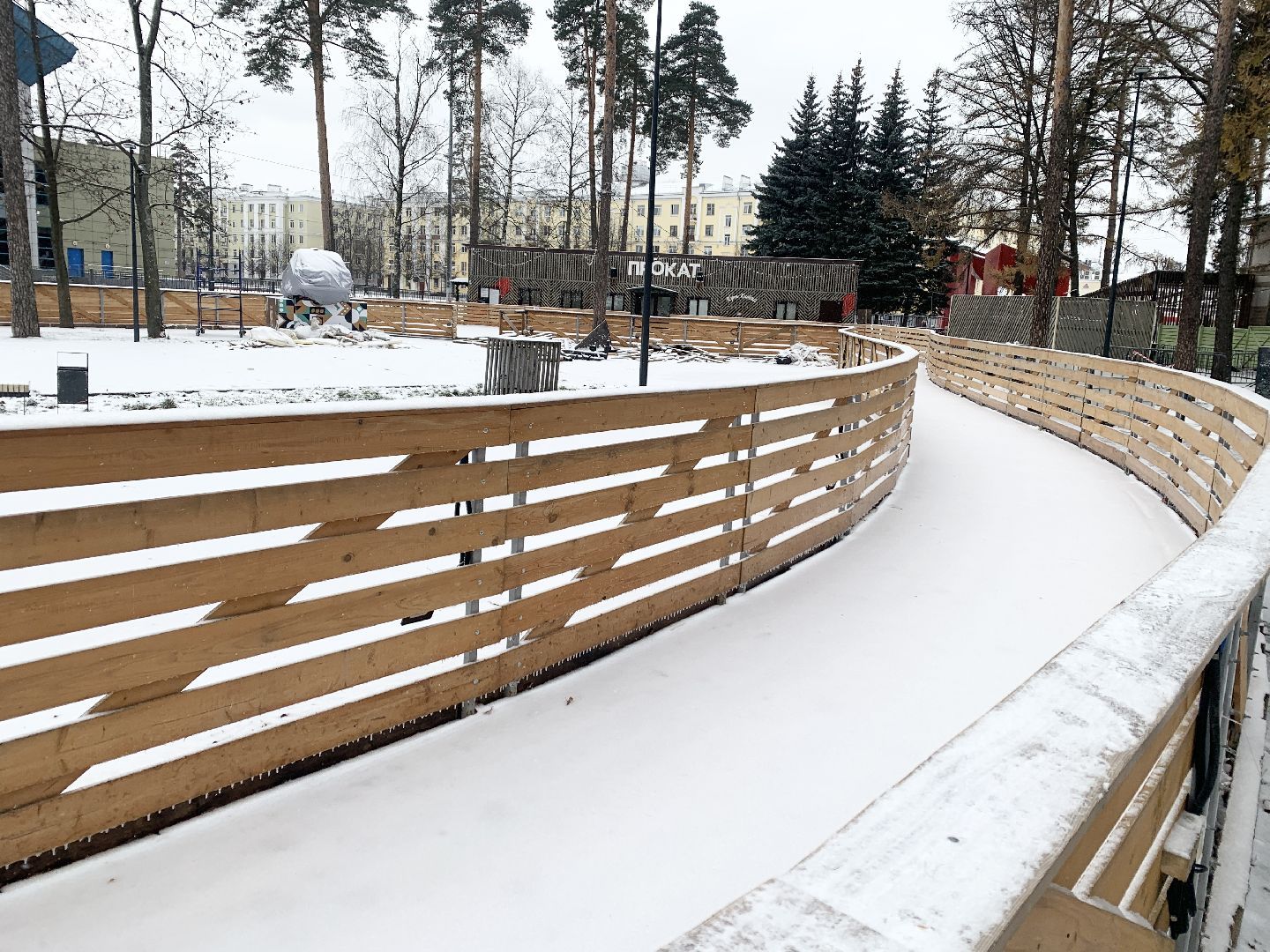 Балашиха, Подмосковье, Благоустройство, Парки Балашихи, Зима в Подмосковье, Катки,