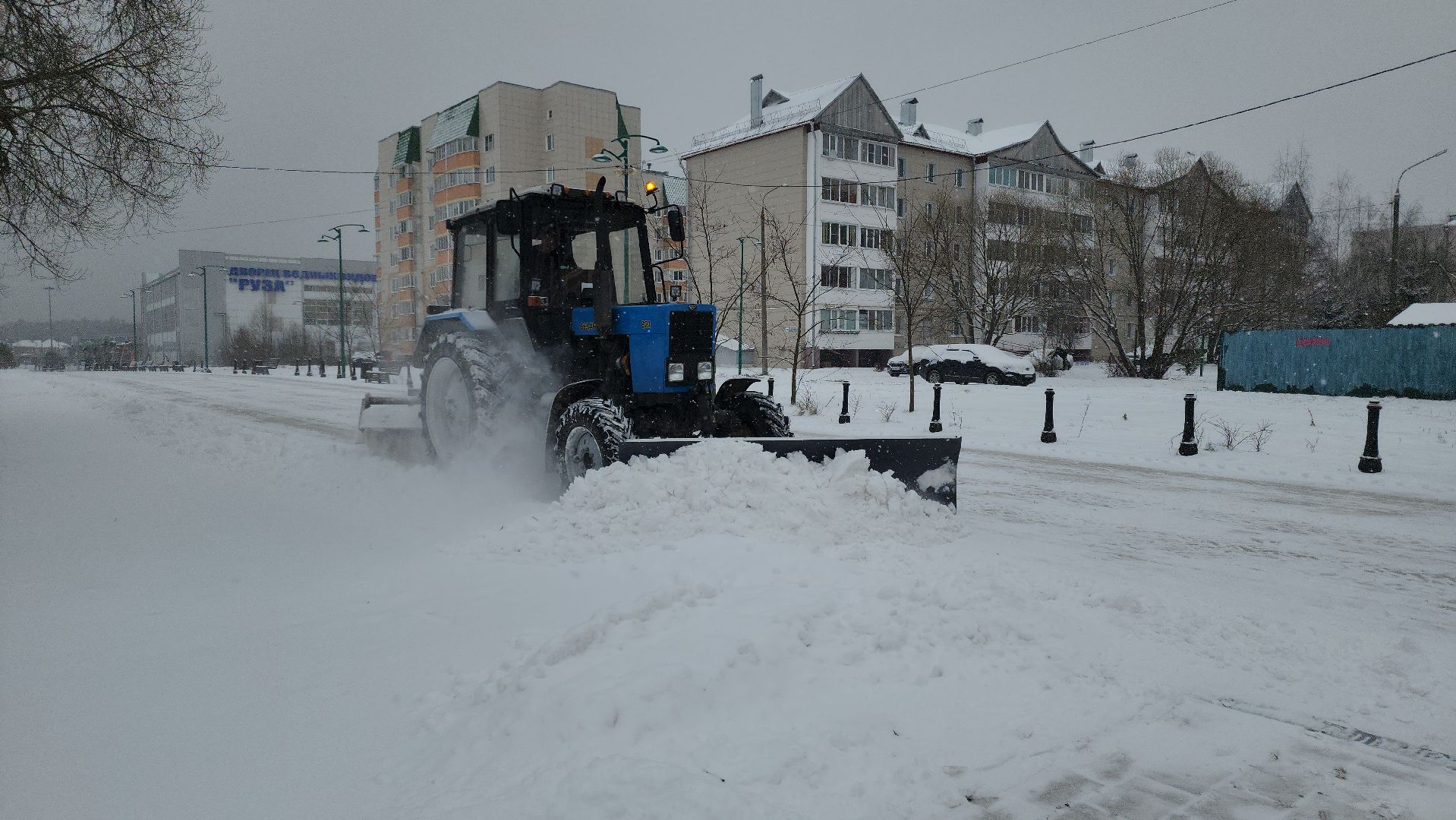 снегопад, рузский городской округ, руза, коммунальщики, уборка снега, Московская область, подмосковье,