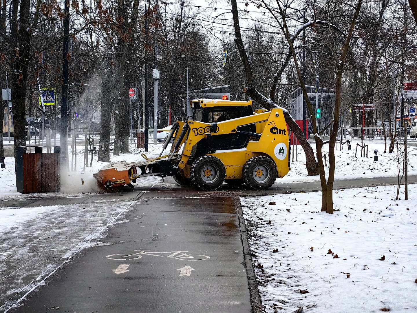 снег, уборка, коммунальные службы, тракторы, техника,