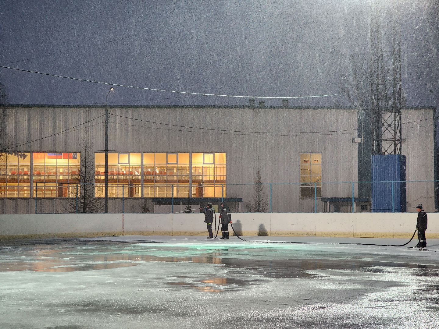 каток, зима в подмосковье, щёлково, подготовка к зиме,