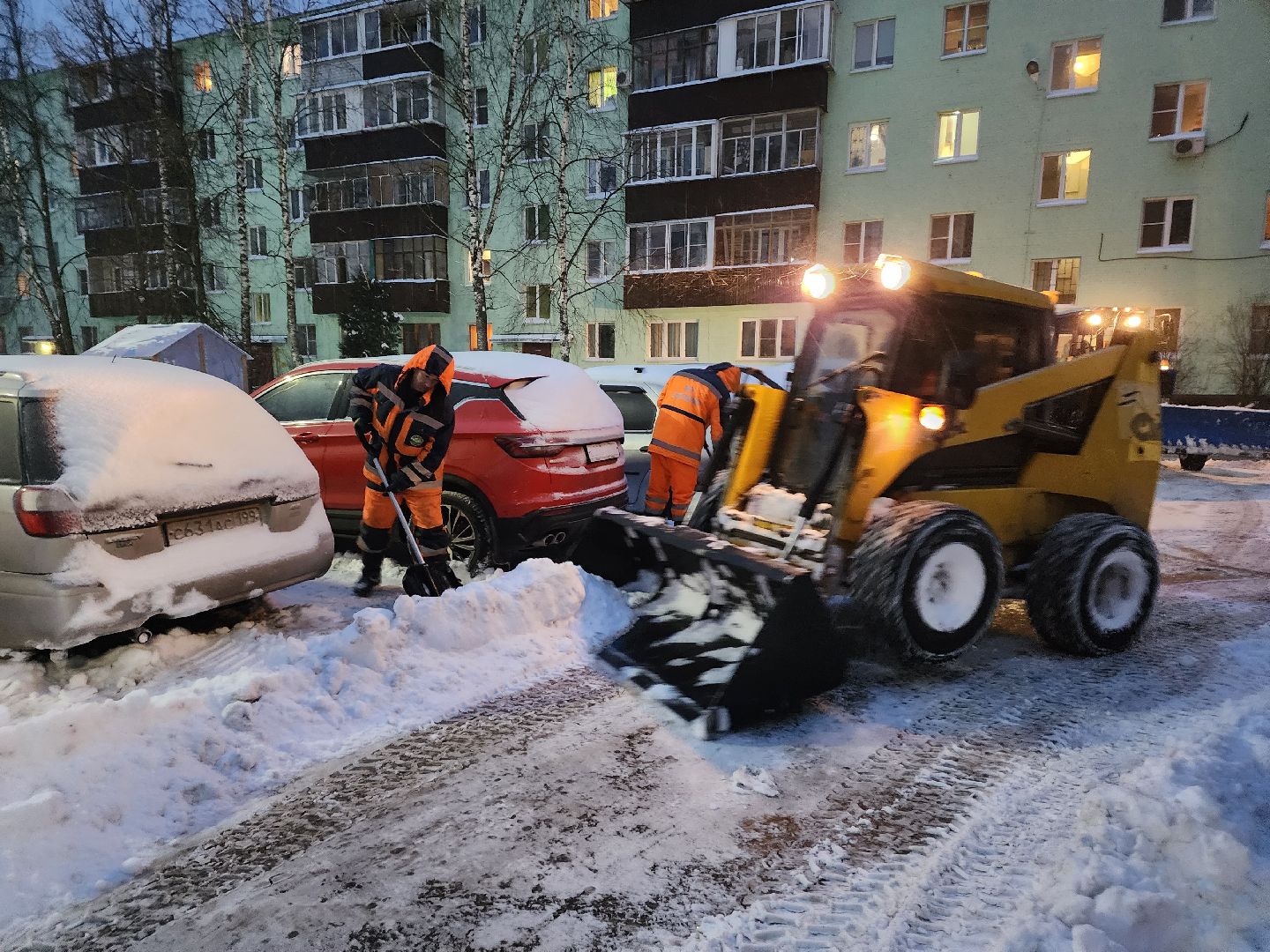 Снег, уборка снега, ликвидация последствий непогоды, Дедовск,