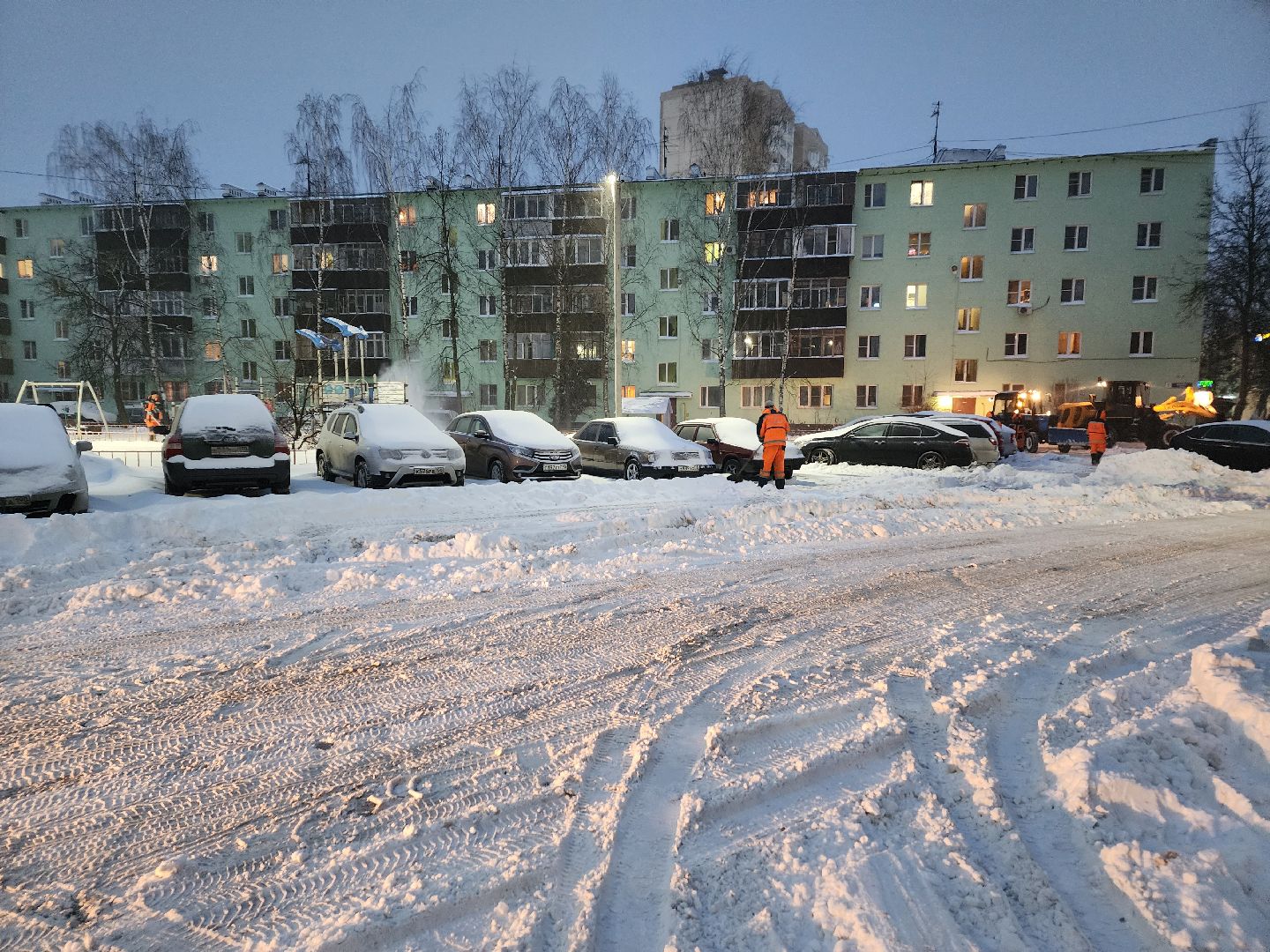 Снег, уборка снега, ликвидация последствий непогоды, Дедовск,