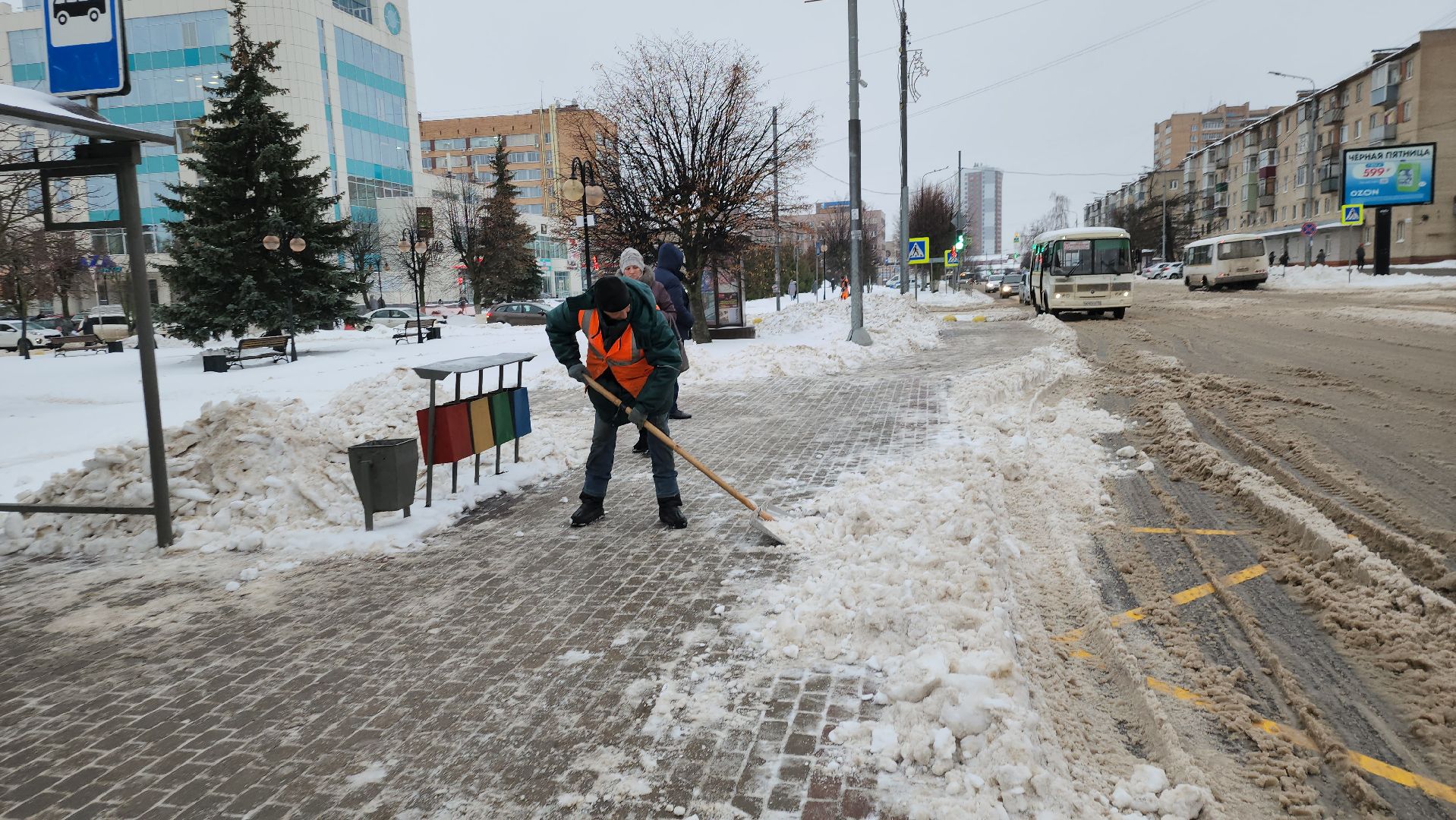 Серпухов, Подмосковье, черная метель, комбинат благоустройства, уборка снега, снегопад,