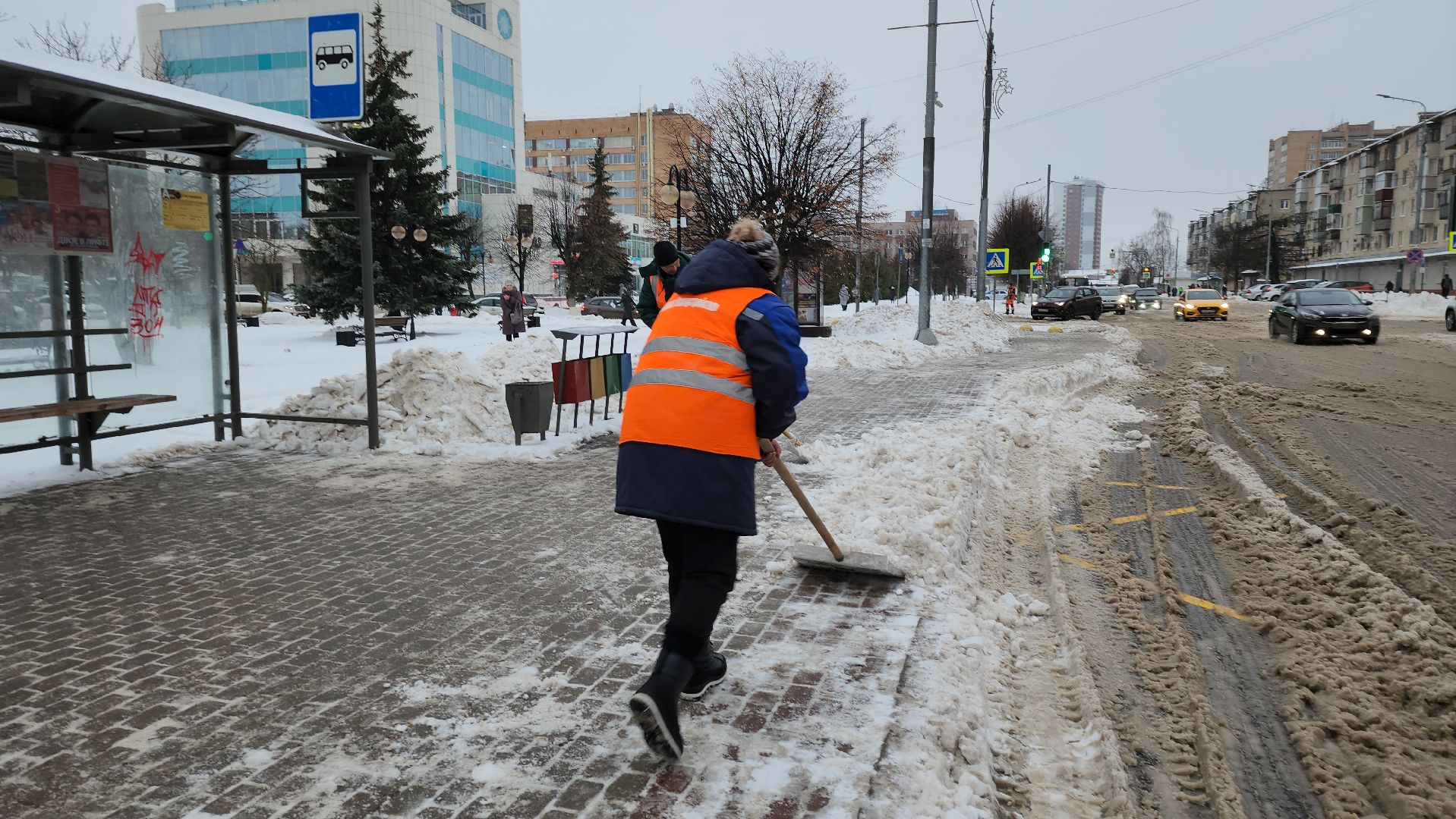 Серпухов, Подмосковье, черная метель, комбинат благоустройства, уборка снега, снегопад,