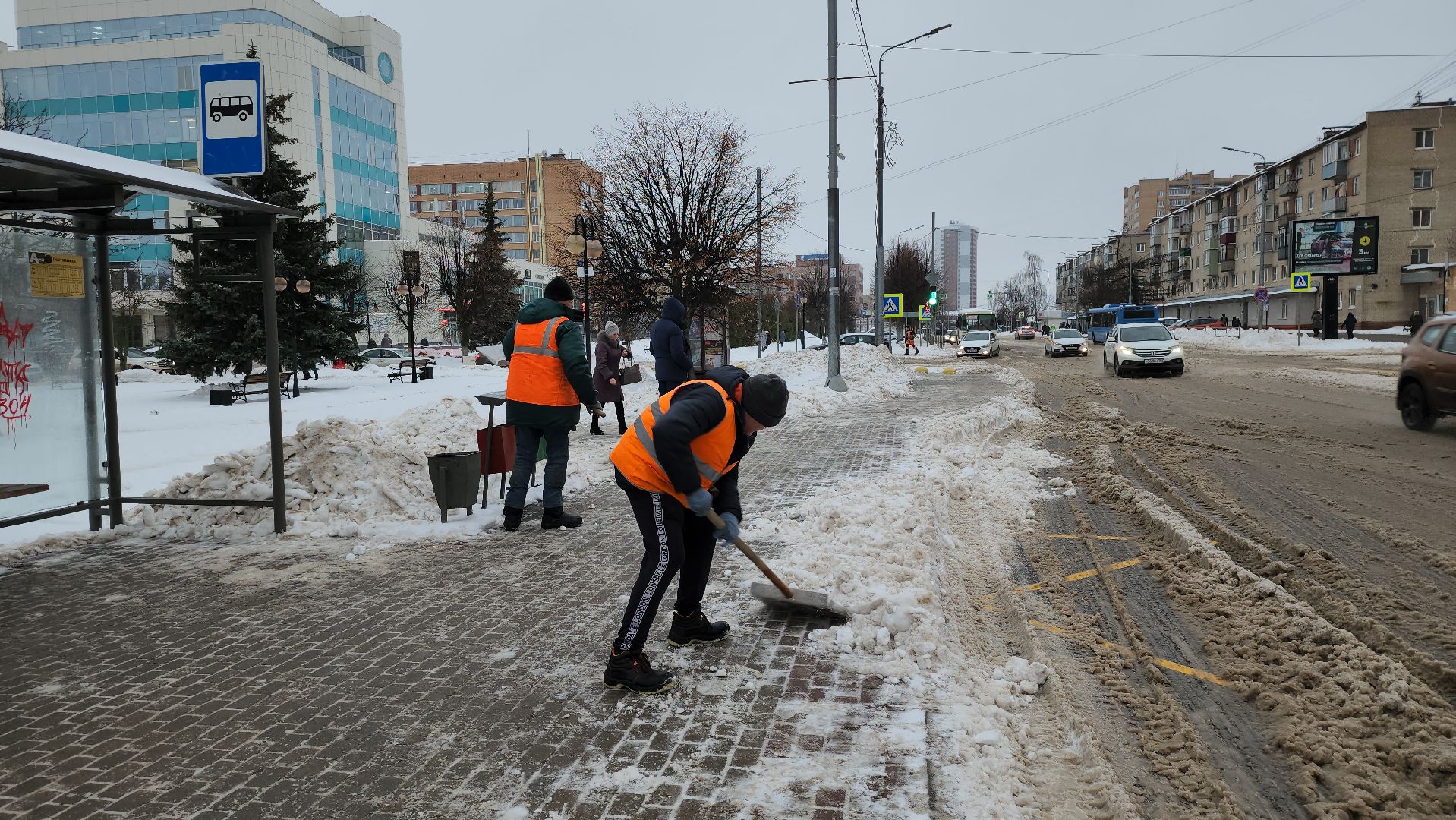 Серпухов, Подмосковье, черная метель, комбинат благоустройства, уборка снега, снегопад,