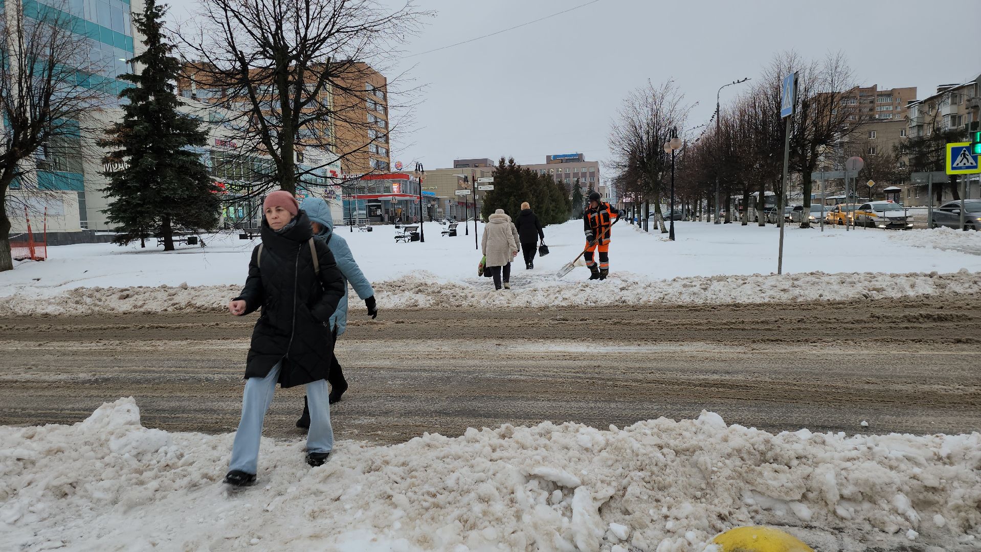 Серпухов, подмосковье, уборка снега, черная метель,