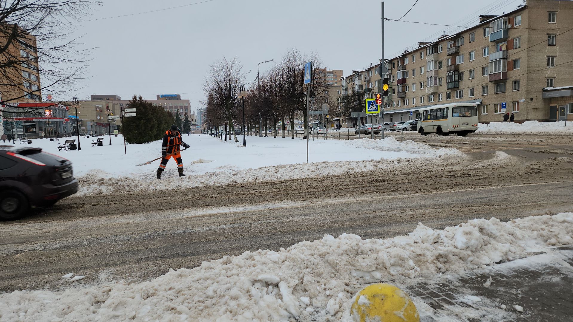 Серпухов, подмосковье, уборка снега, черная метель,