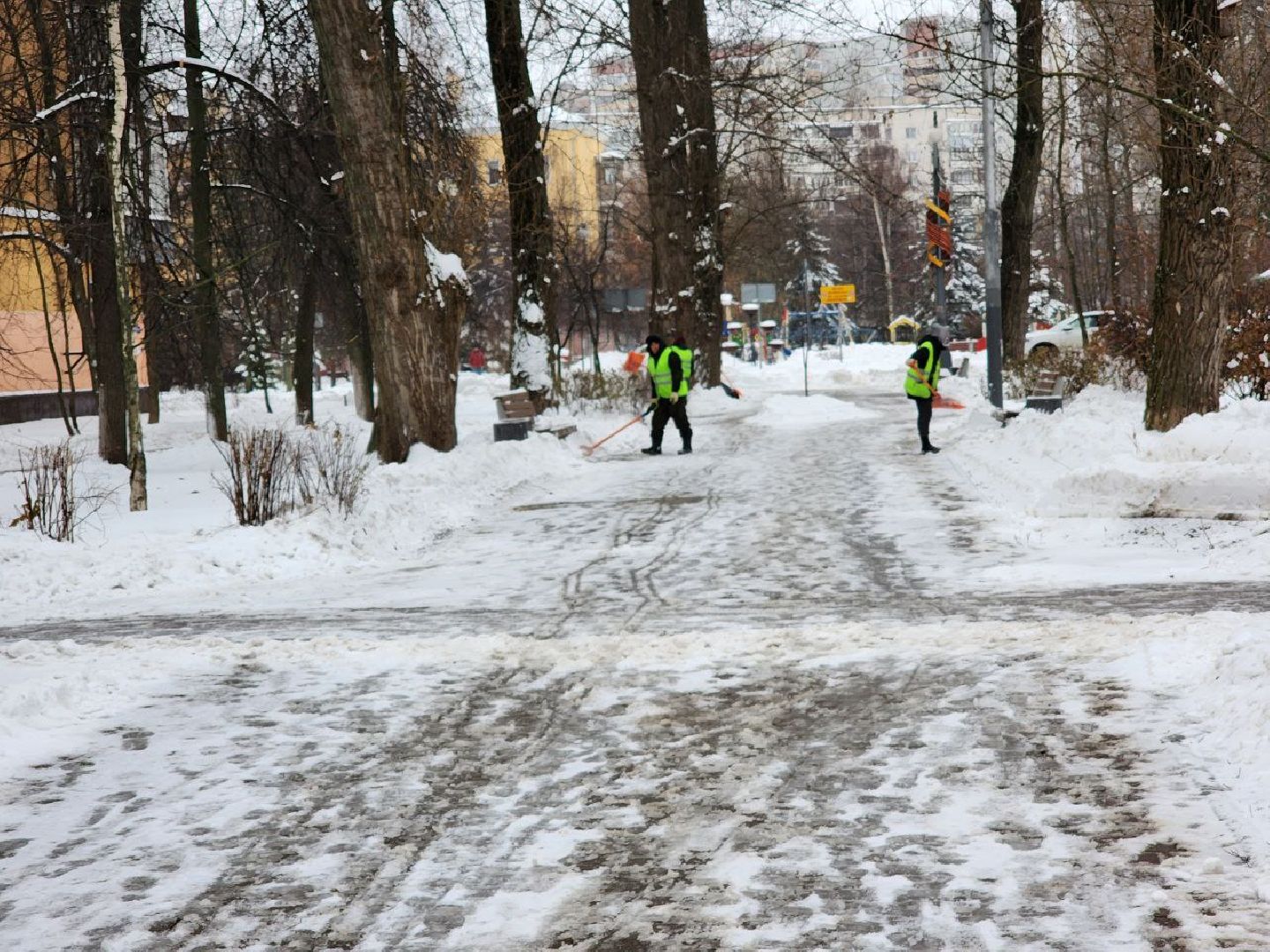 мытищи, снегопад, подмосковье, коммунальные службы, Гололед, жкх, Борьба со снегопадом, черная метель,