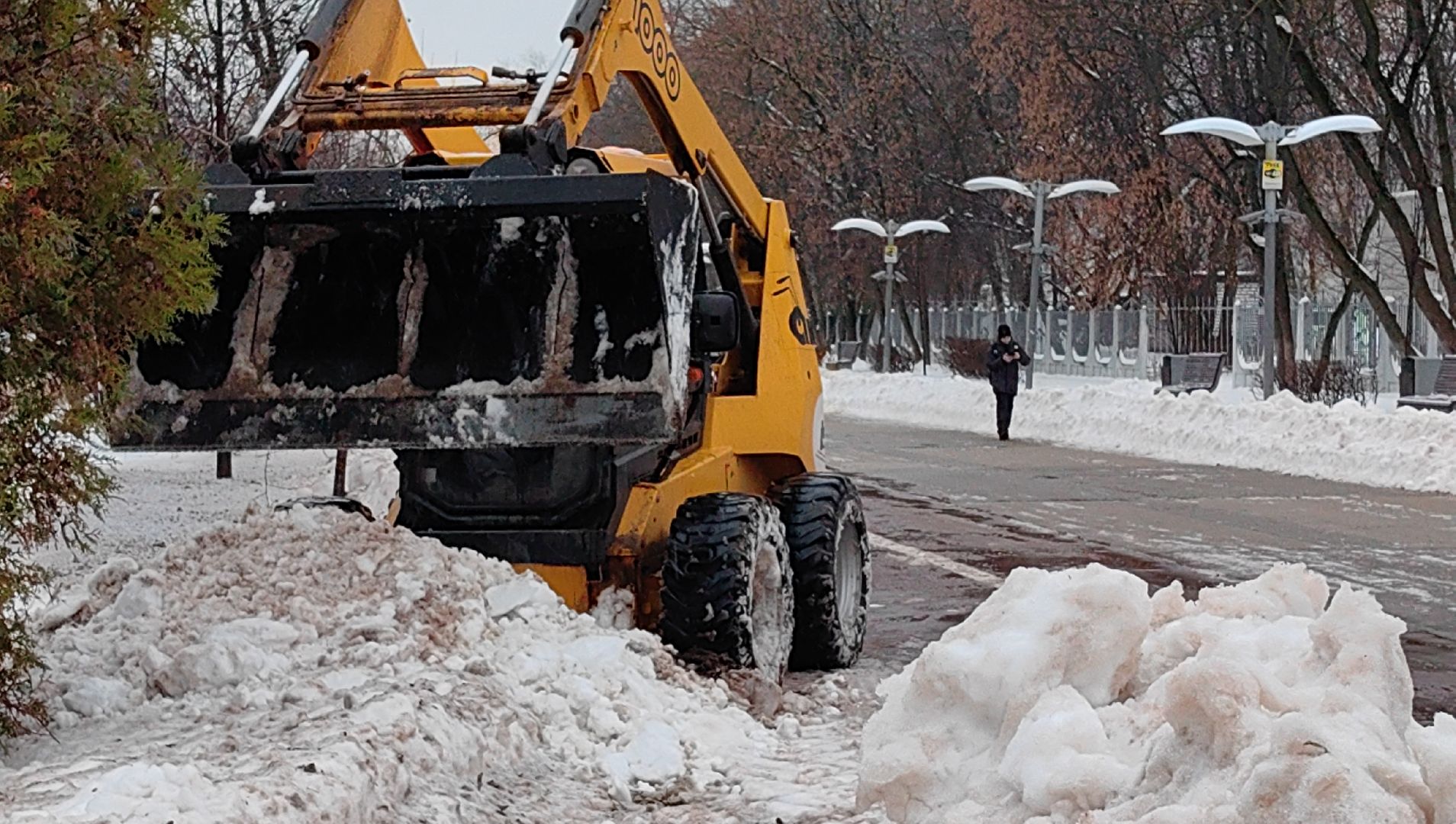 снегопад, непогода, коммунальные служба, техника,