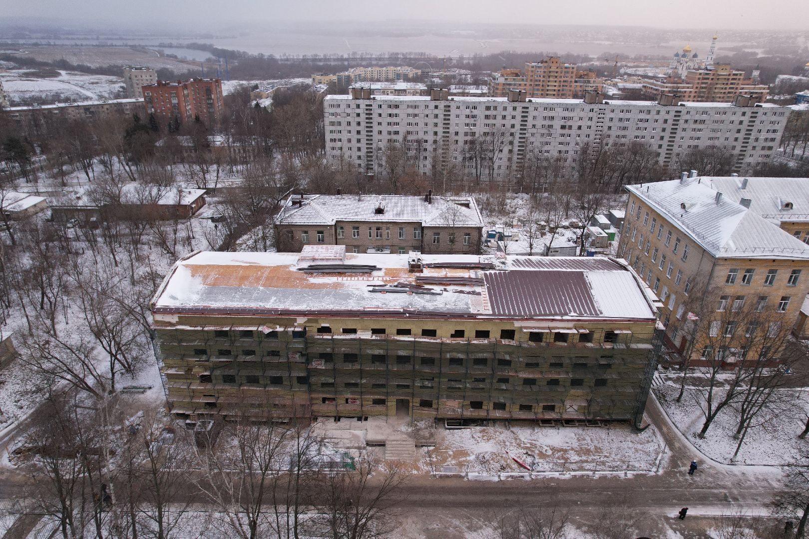 видео с коптера, поликлиника, дзержинский,