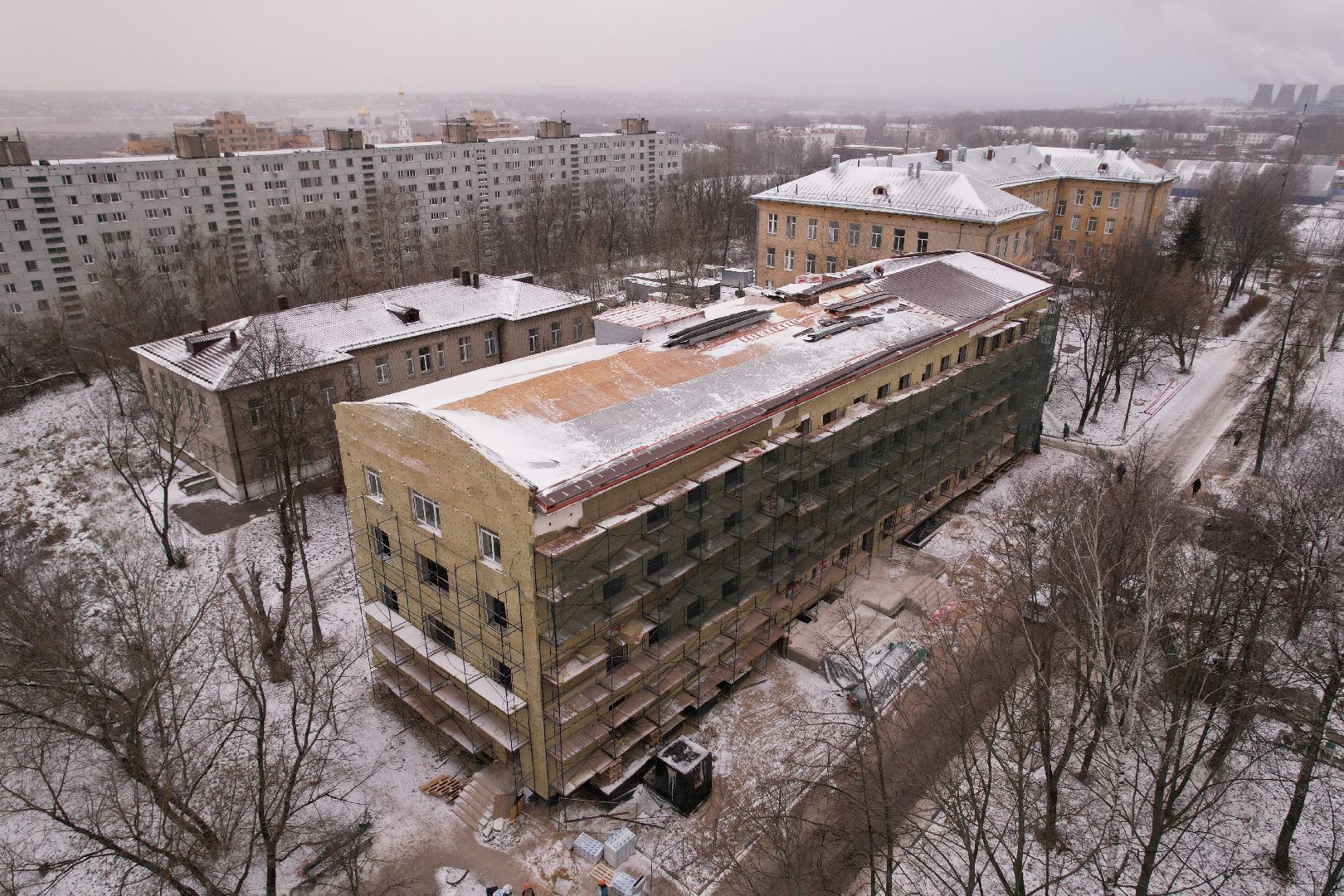 видео с коптера, поликлиника, дзержинский,