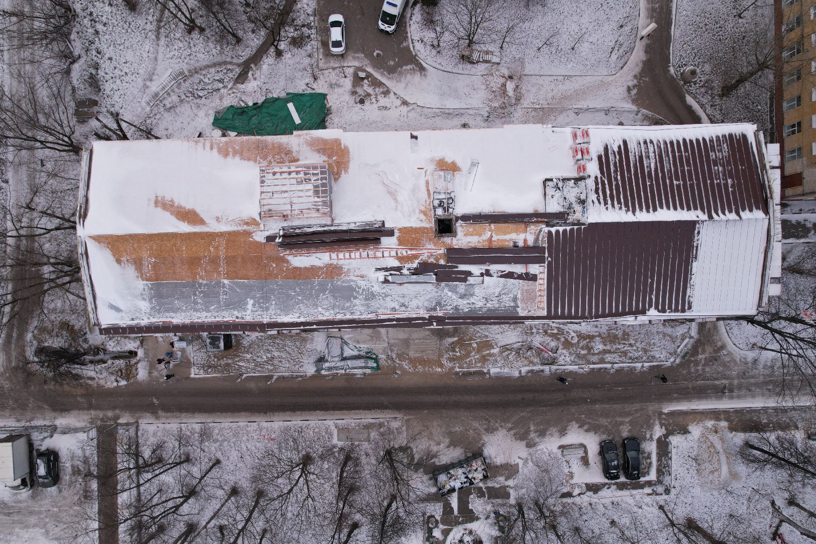 видео с коптера, поликлиника, дзержинский,