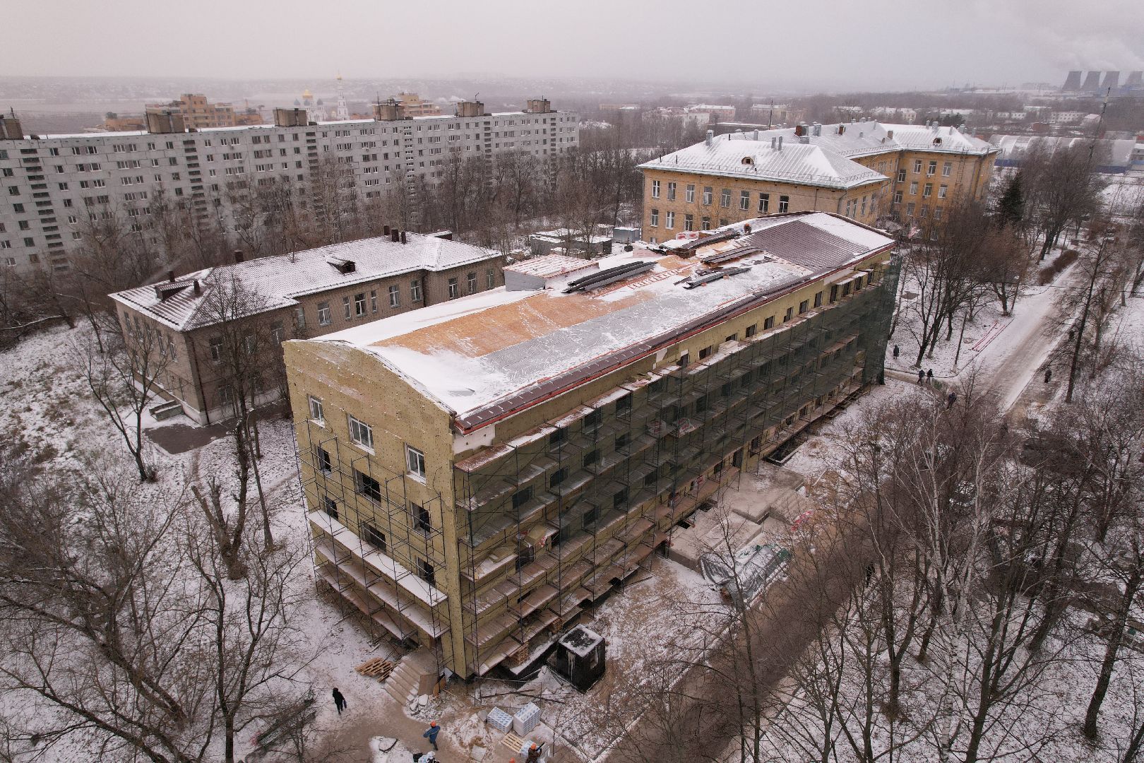 видео с коптера, поликлиника, дзержинский,