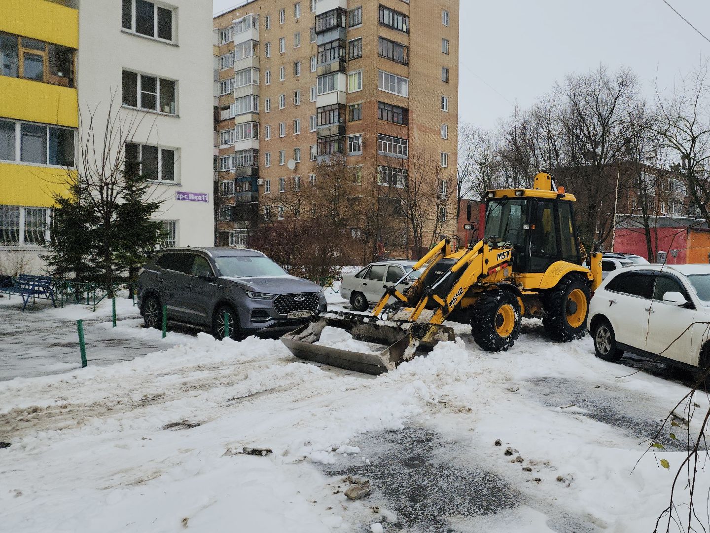 снегопад, непогода, техника, фрязино,