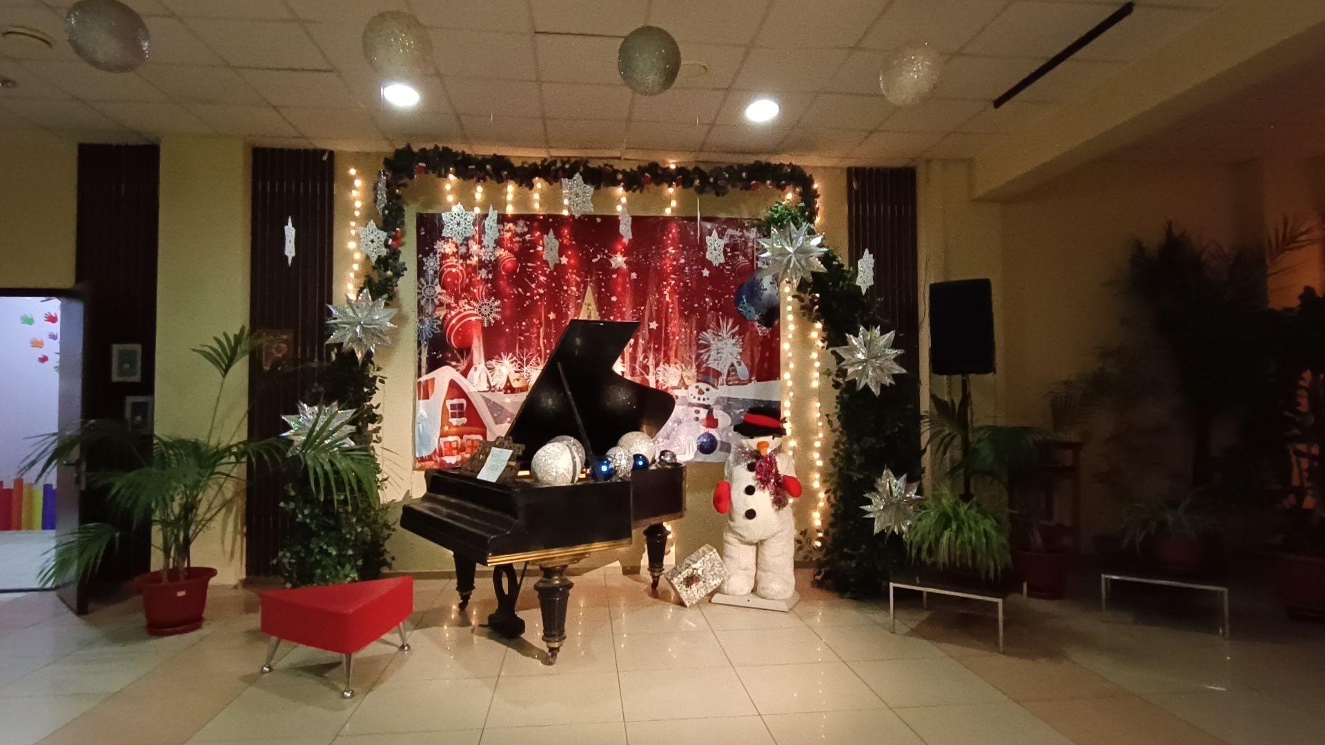 новый год, ёлка, снеговик,