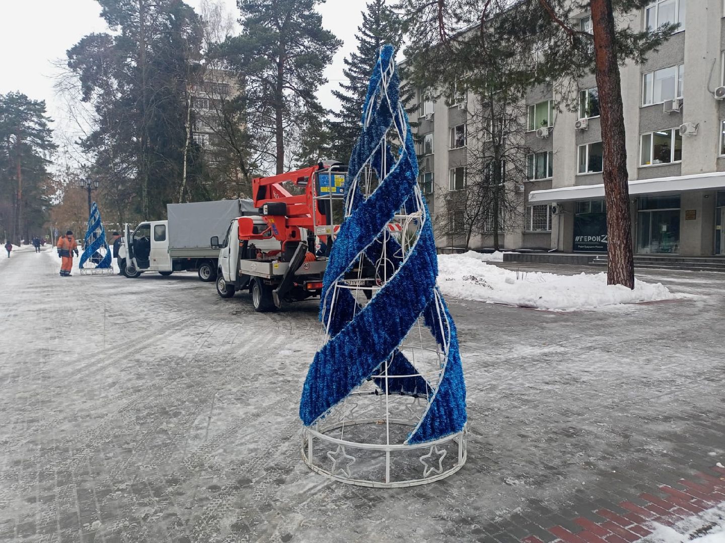 новый год, украшения, протвино, иллюминация, комбинат благоустройства,