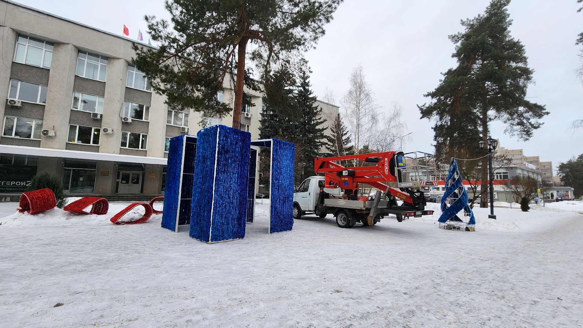 новый год, украшения, протвино, иллюминация, комбинат благоустройства,