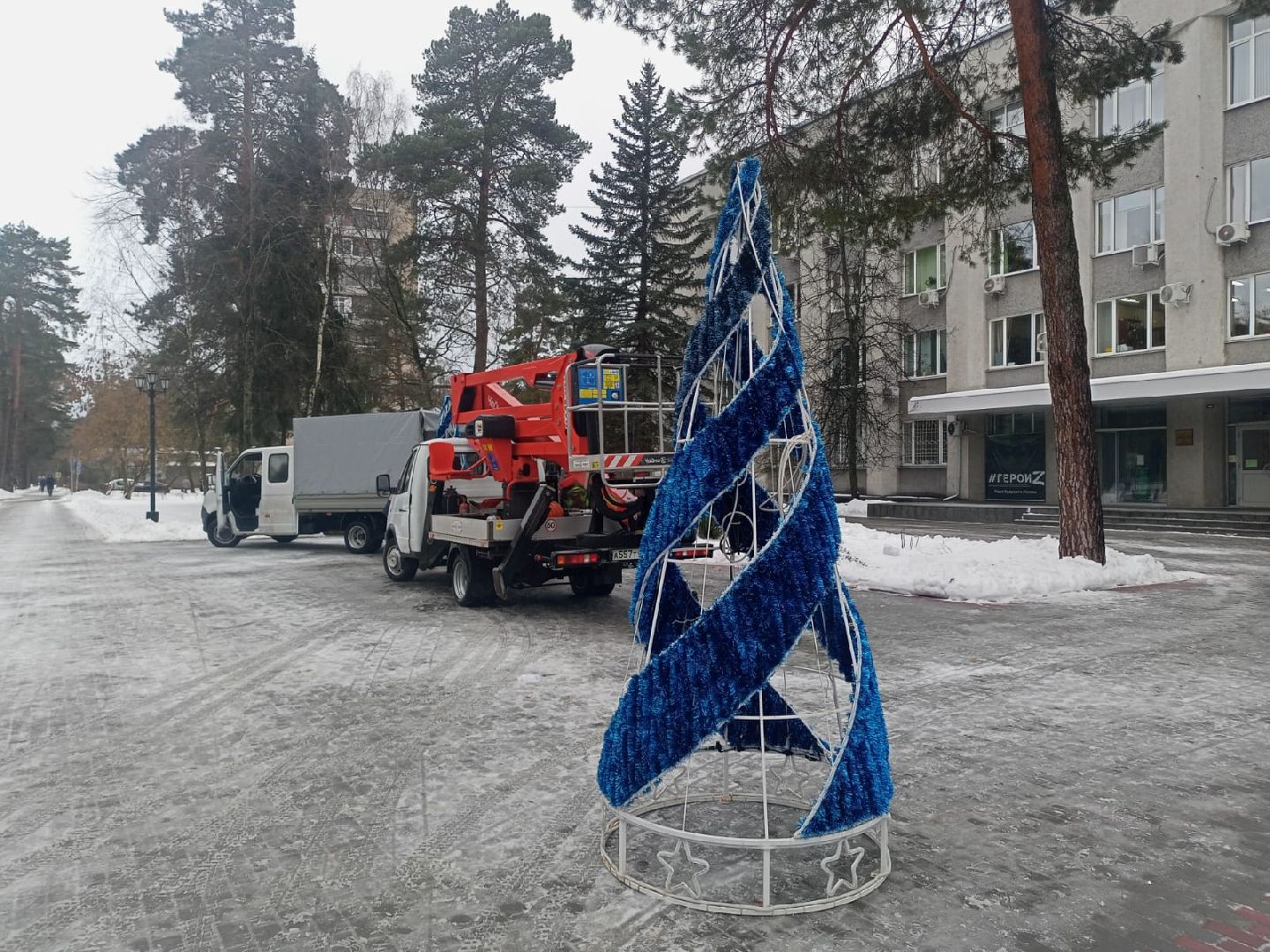 новый год, украшения, протвино, иллюминация, комбинат благоустройства,