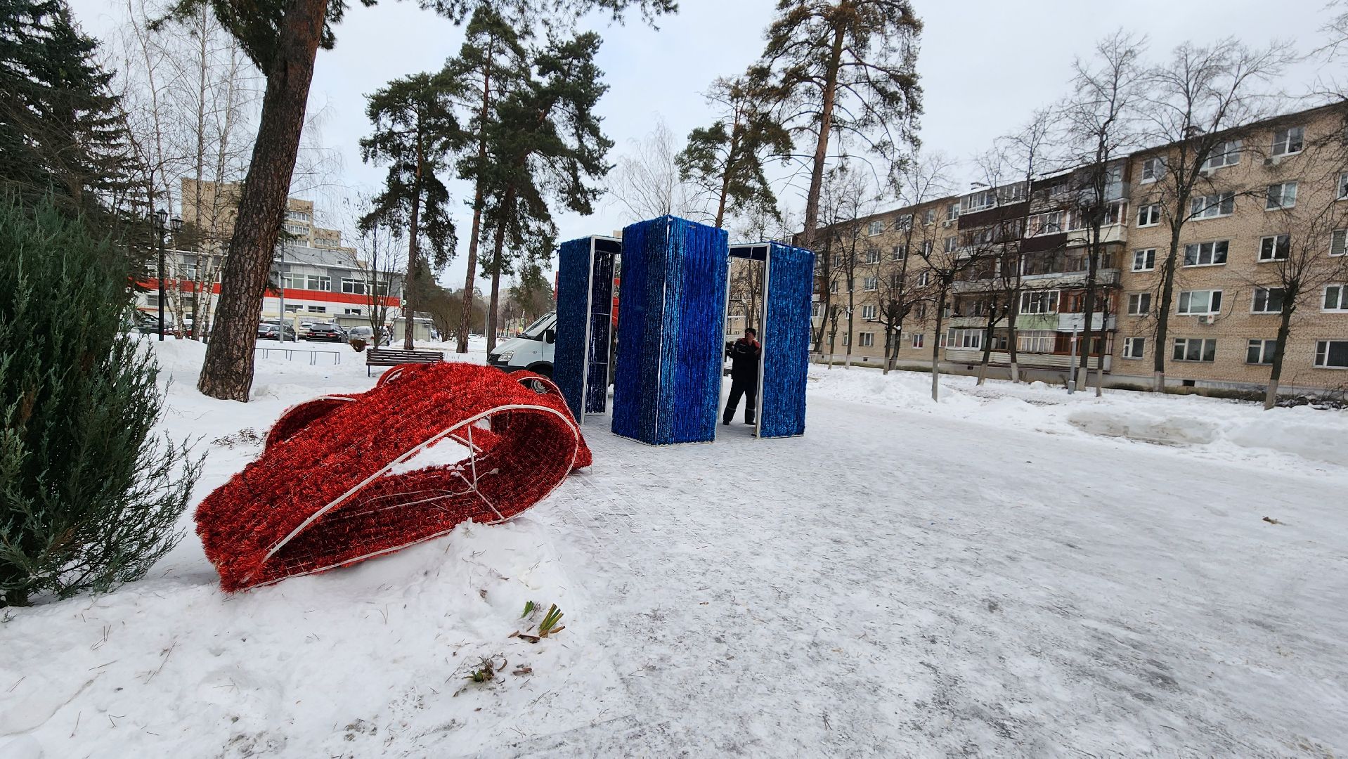 новый год, украшения, протвино, иллюминация, комбинат благоустройства,