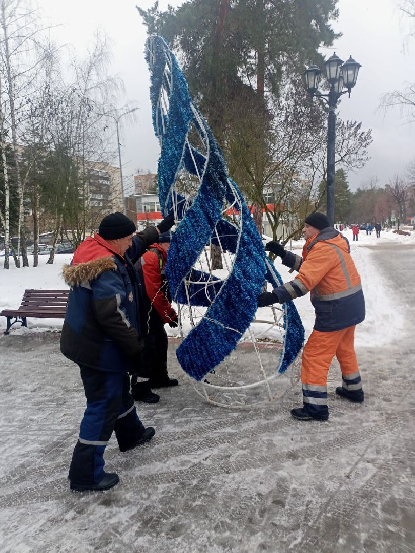 новый год, украшения, протвино, иллюминация, комбинат благоустройства,