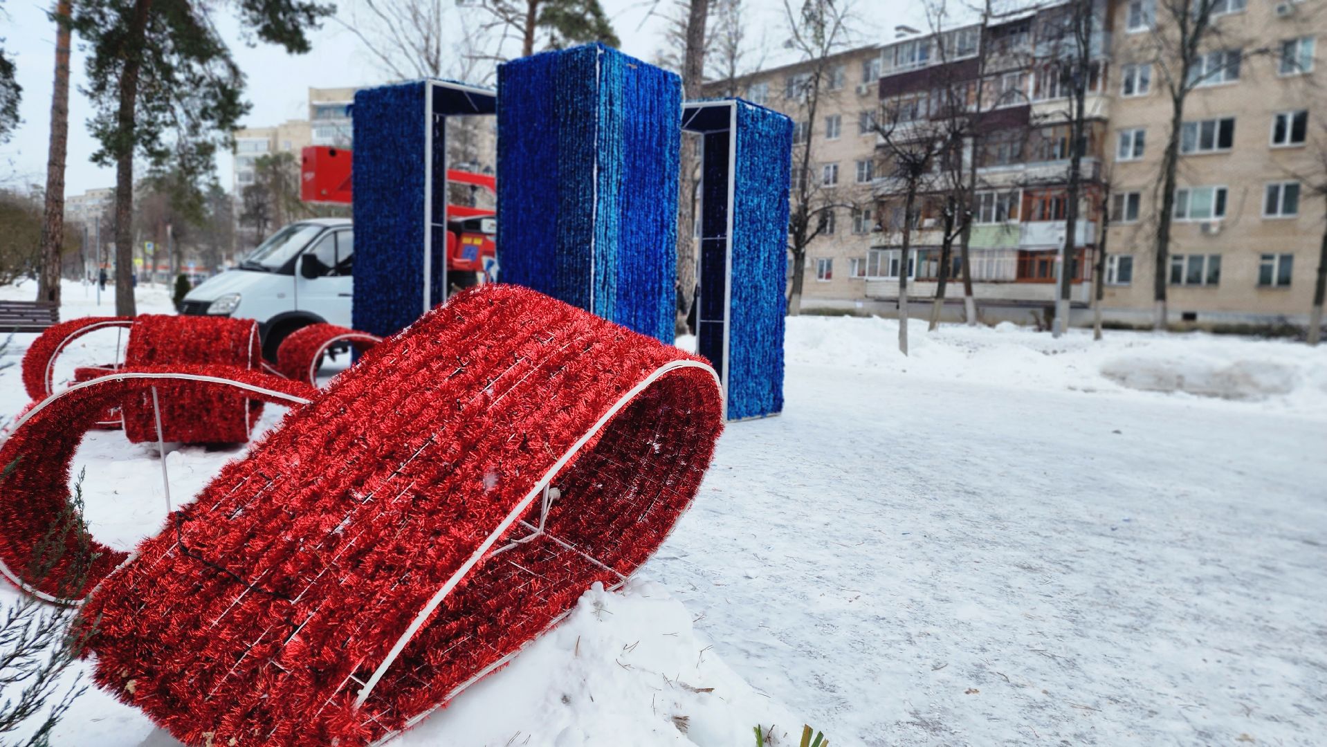 новый год, украшения, протвино, иллюминация, комбинат благоустройства,