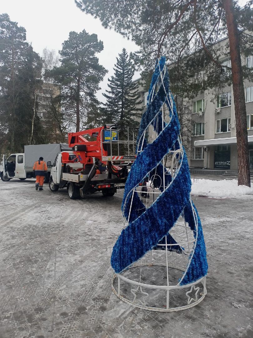 новый год, украшения, протвино, иллюминация, комбинат благоустройства,