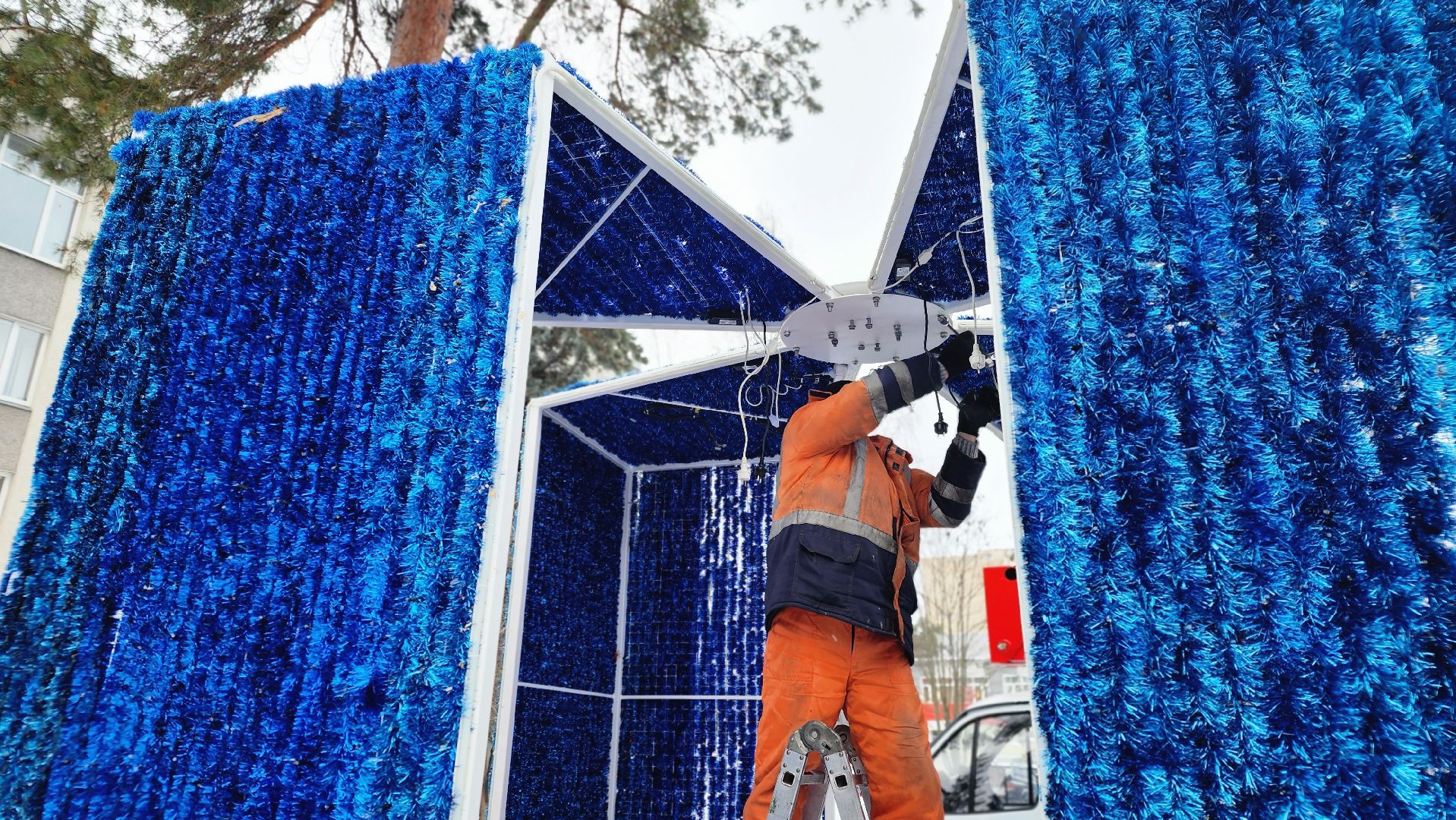 новый год, украшения, протвино, иллюминация, комбинат благоустройства,