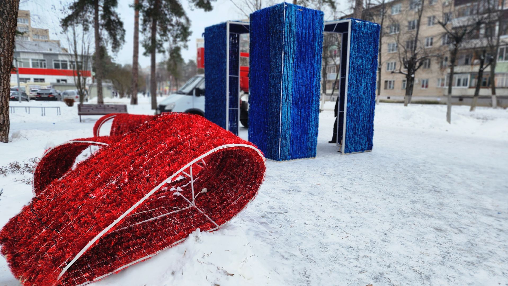 новый год, украшения, протвино, иллюминация, комбинат благоустройства,