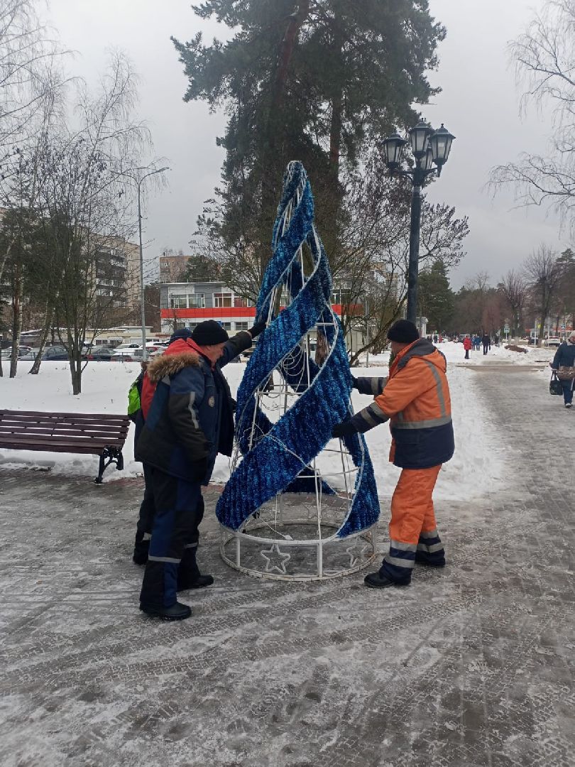 новый год, украшения, протвино, иллюминация, комбинат благоустройства,