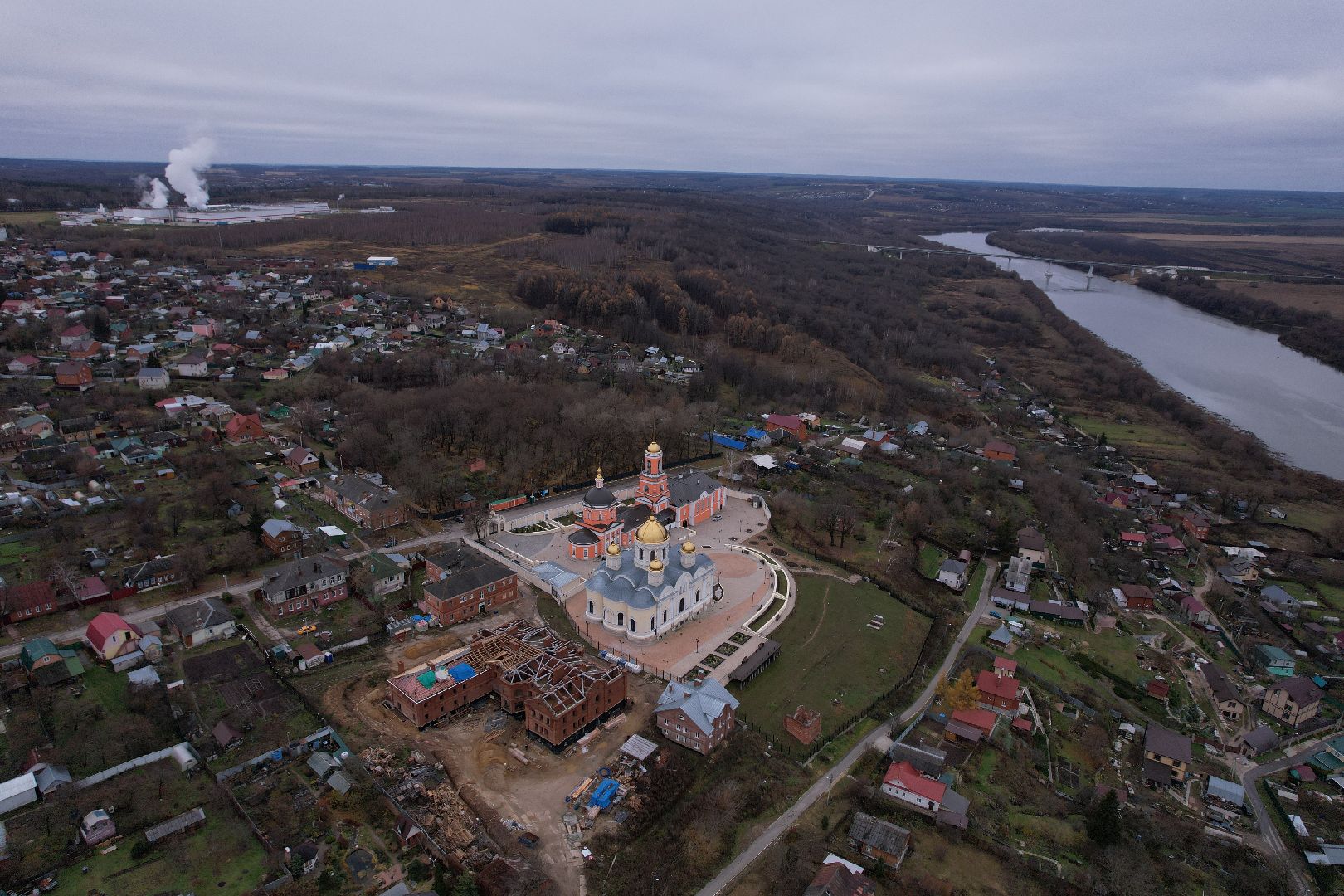 кашира, монастырь,видео с коптера,