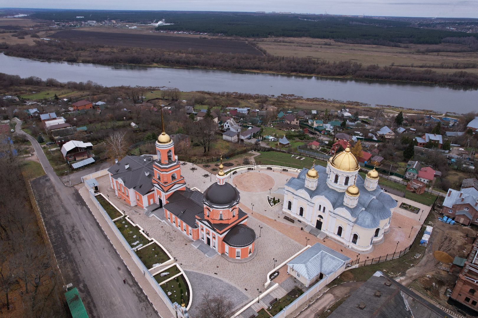 кашира, монастырь,видео с коптера,