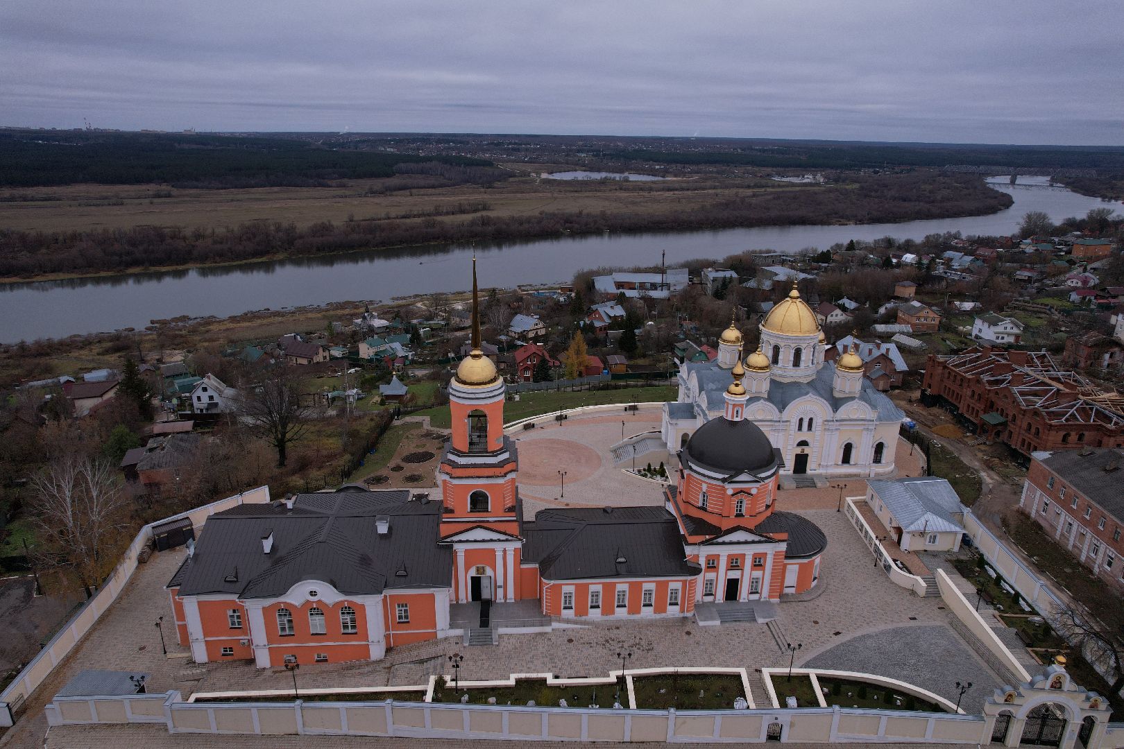 кашира, монастырь,видео с коптера,
