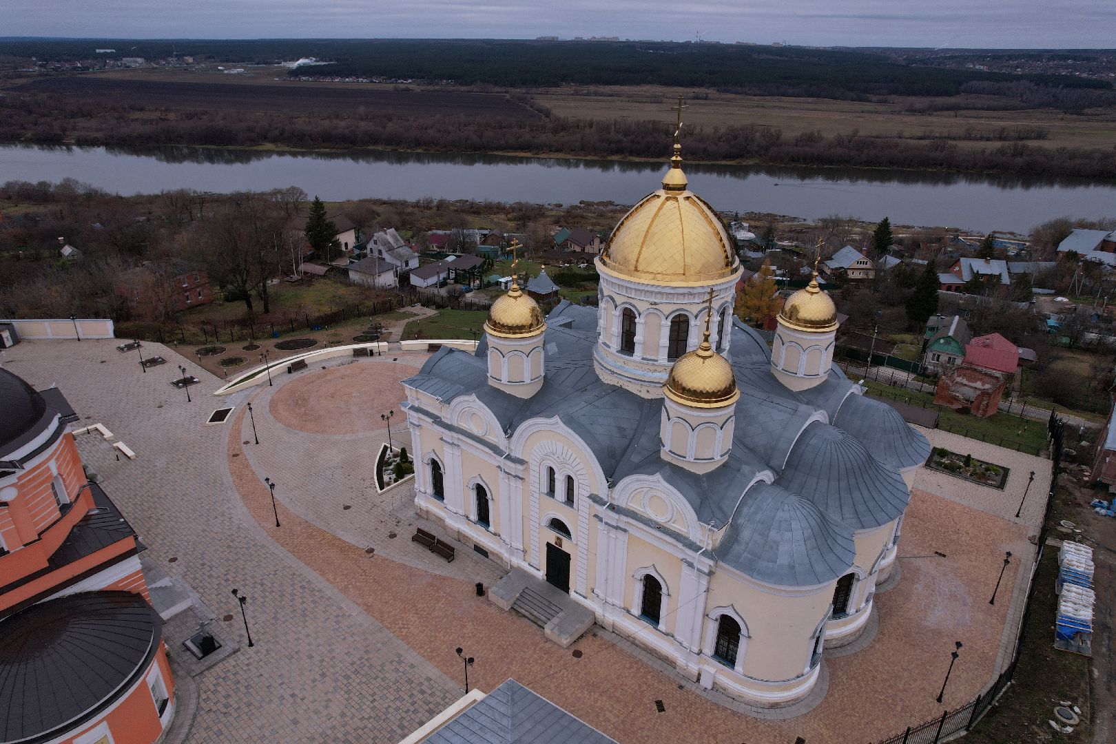 кашира, монастырь,видео с коптера,