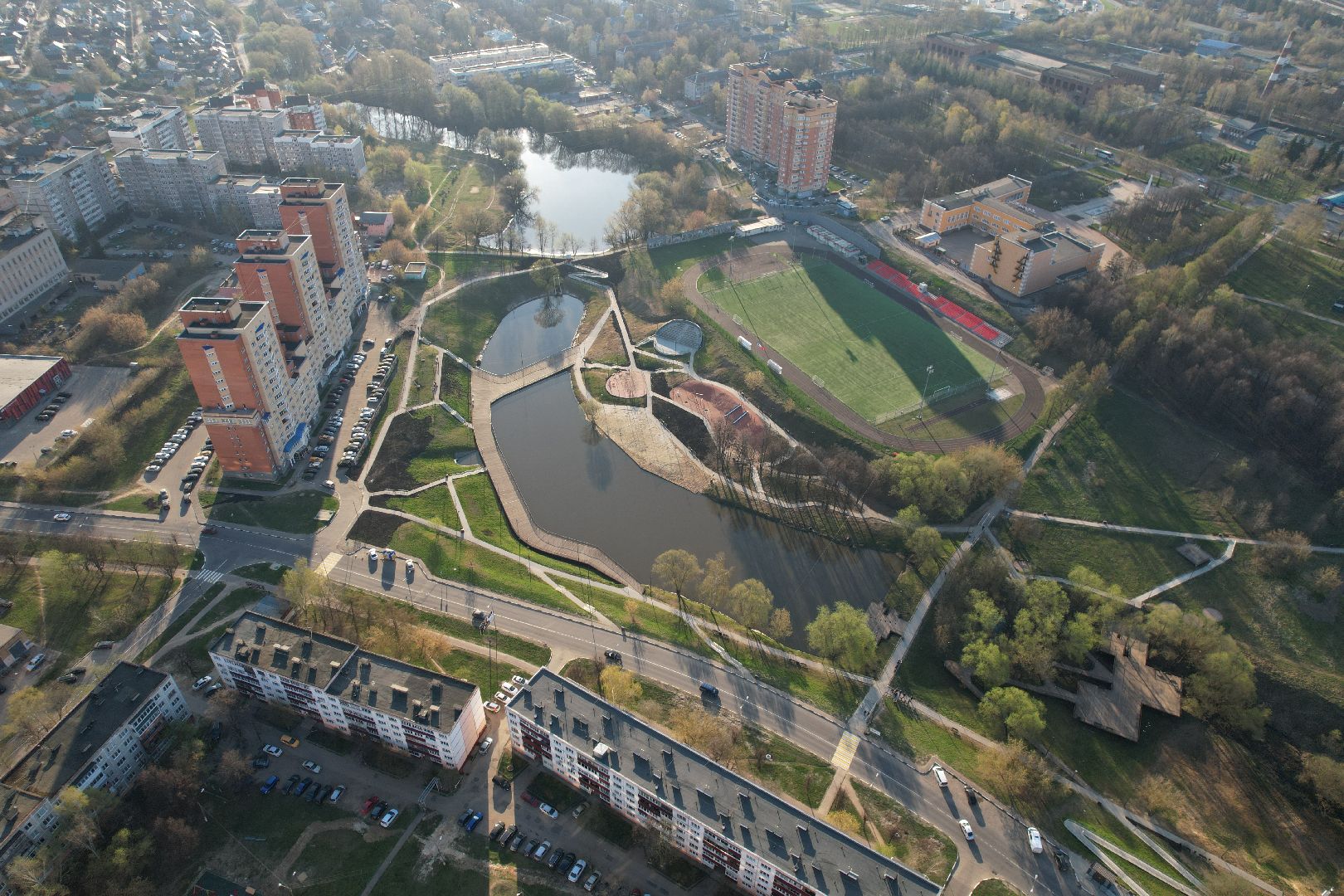 чехов, пруды,видео с коптера,