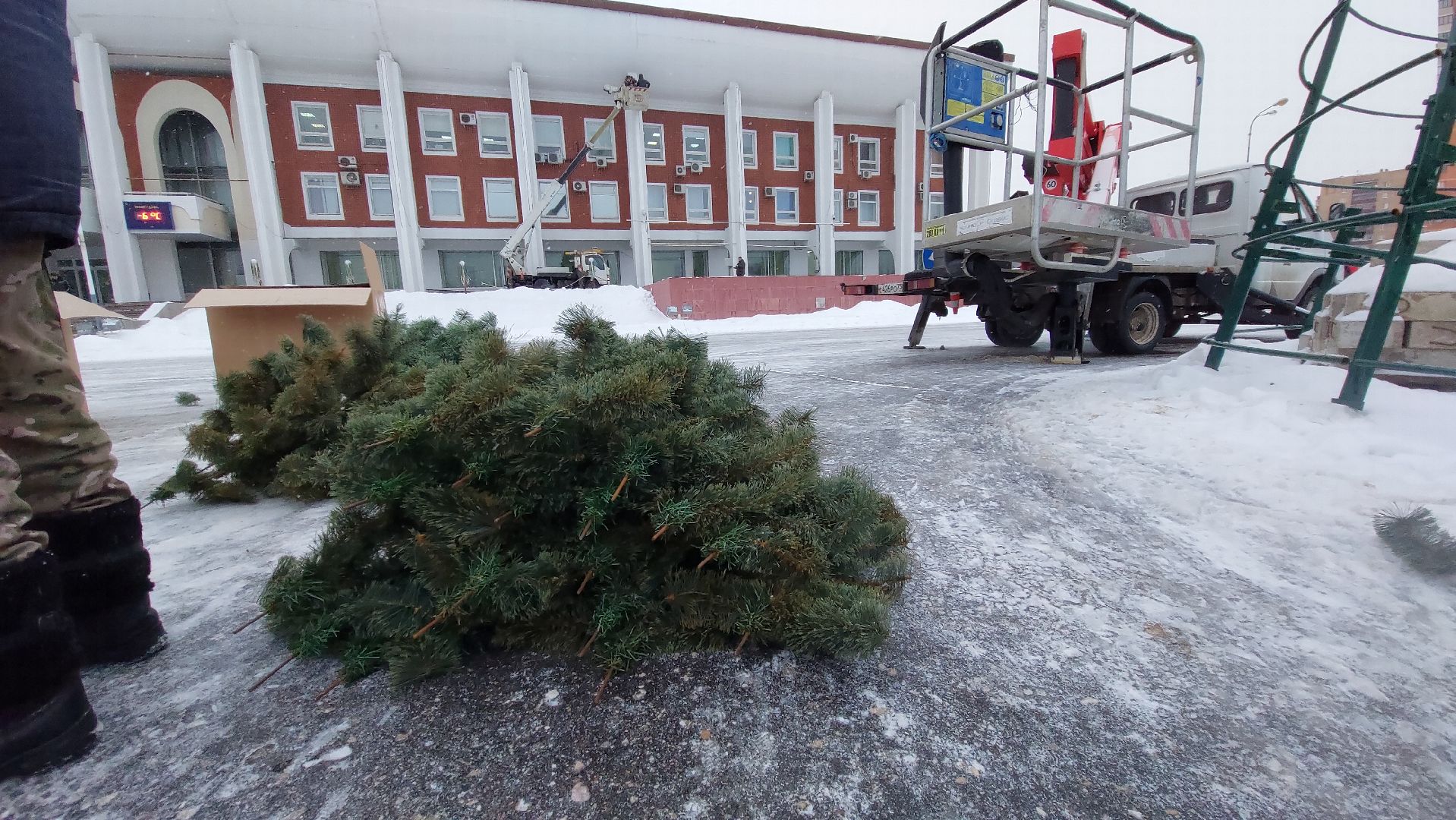 ёлка, новогодняя елка, Благоустройство, зима в подмосковье, зима 2024, город чехов,