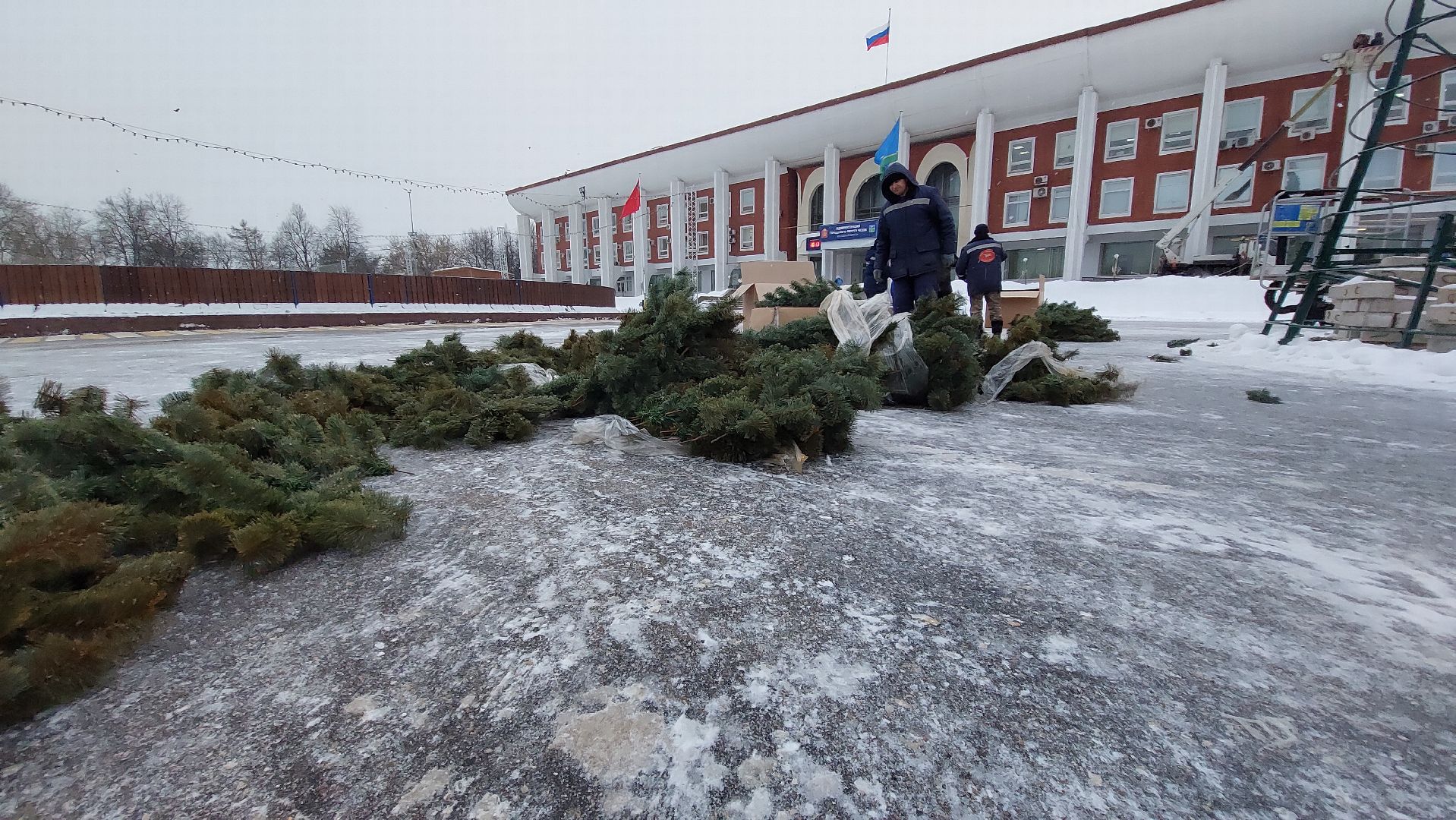 ёлка, новогодняя елка, Благоустройство, зима в подмосковье, зима 2024, город чехов,