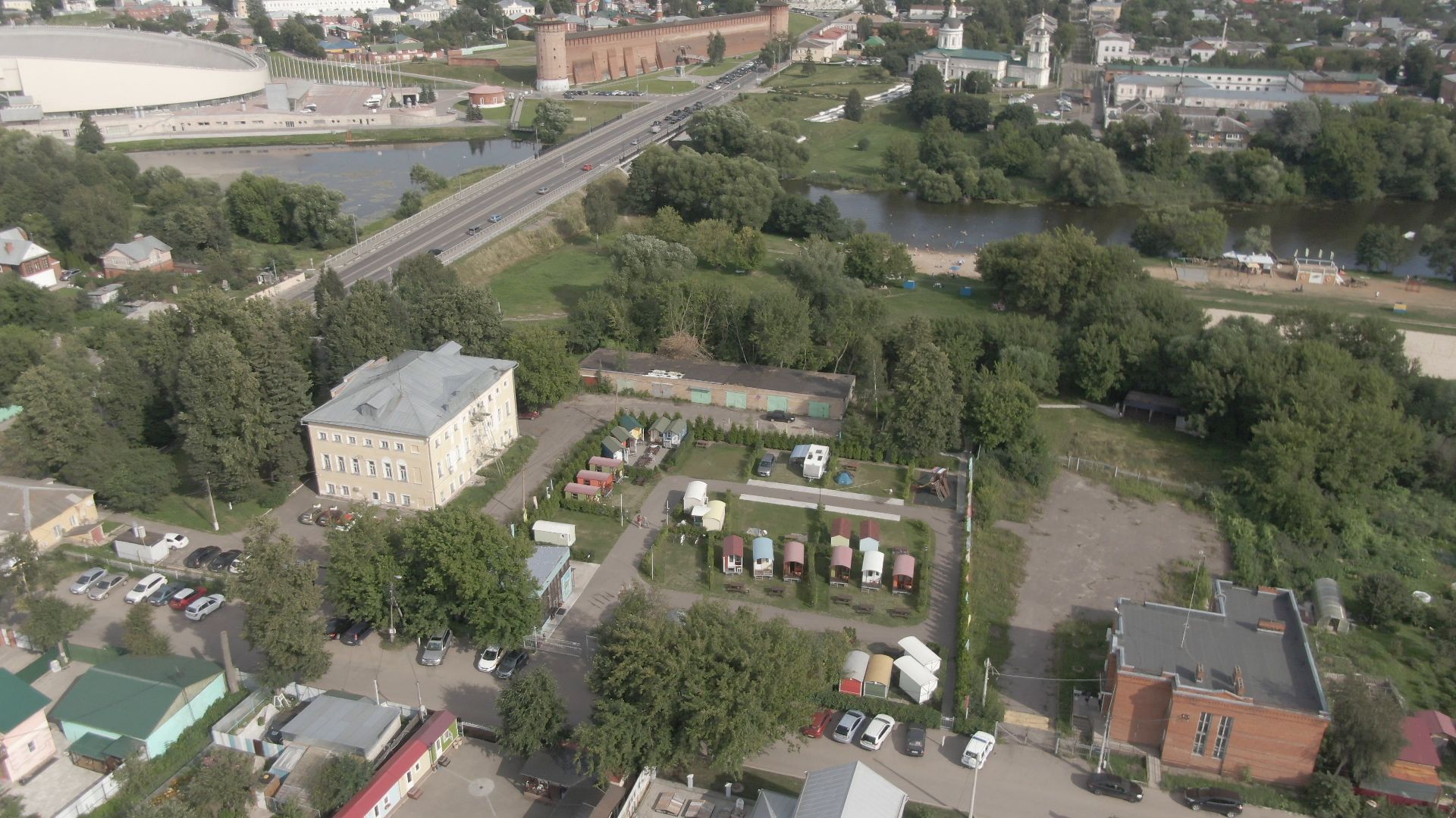 кемпинг, коломна, туризм,видео с коптера,