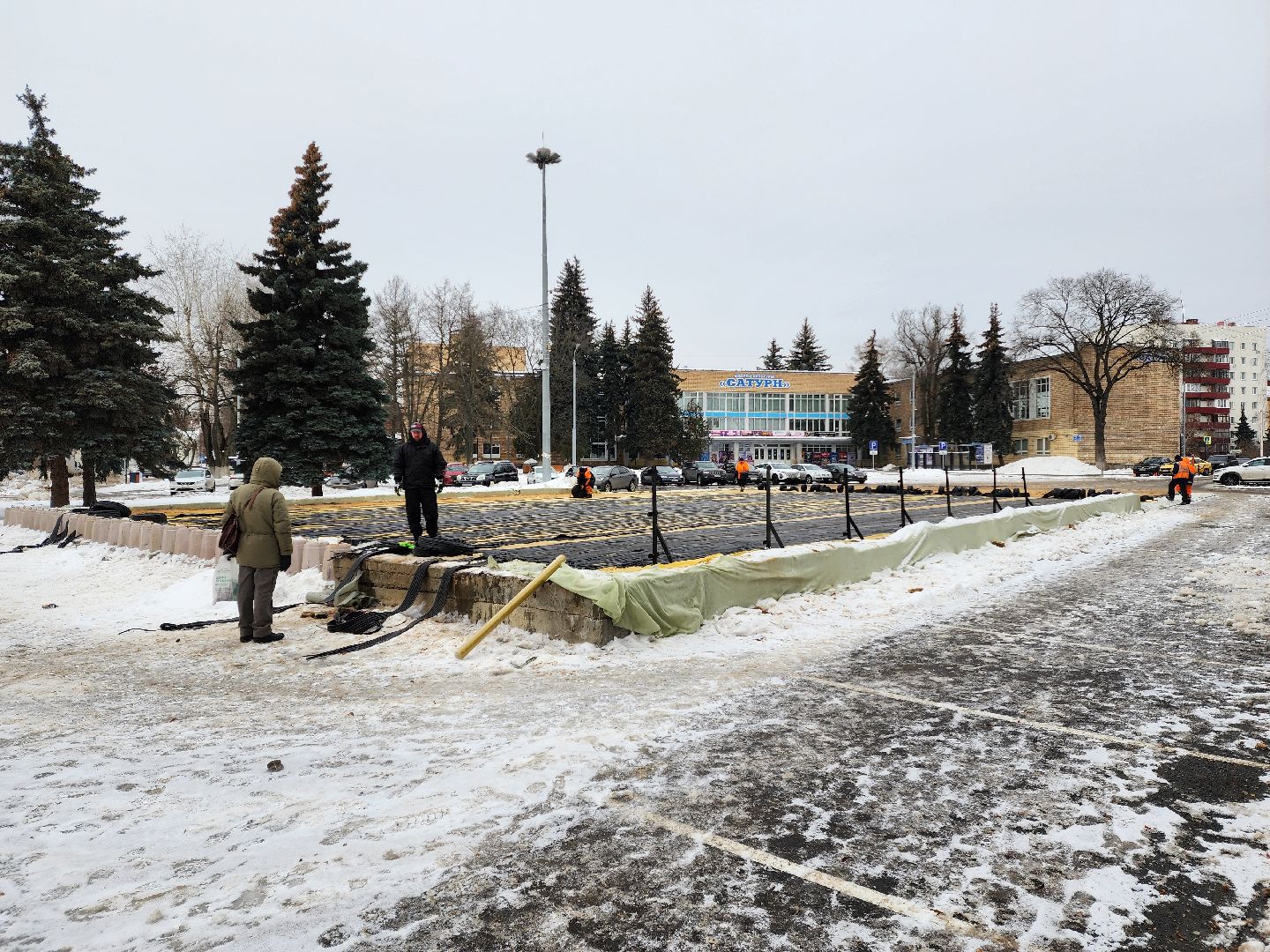 Раменское, благоустройство, каток в центре города,строительство катка,