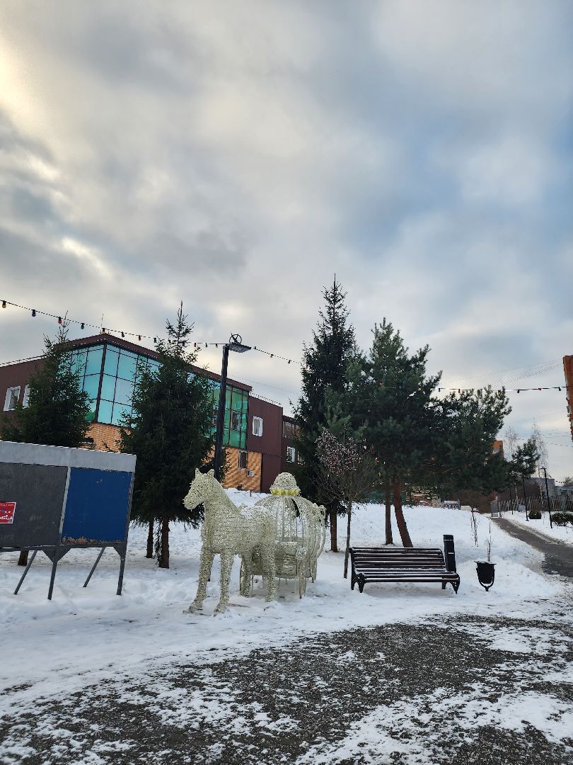 Парк, Благоустройство, Елка, Новый год, Дед мороз, зима в подмосковье, Дубна,