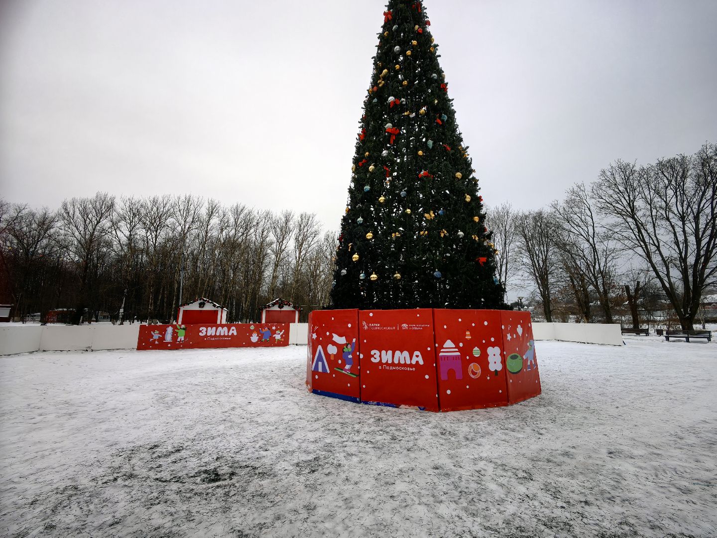 ель, новый год, парк, праздник, шары, новогодние украшения,