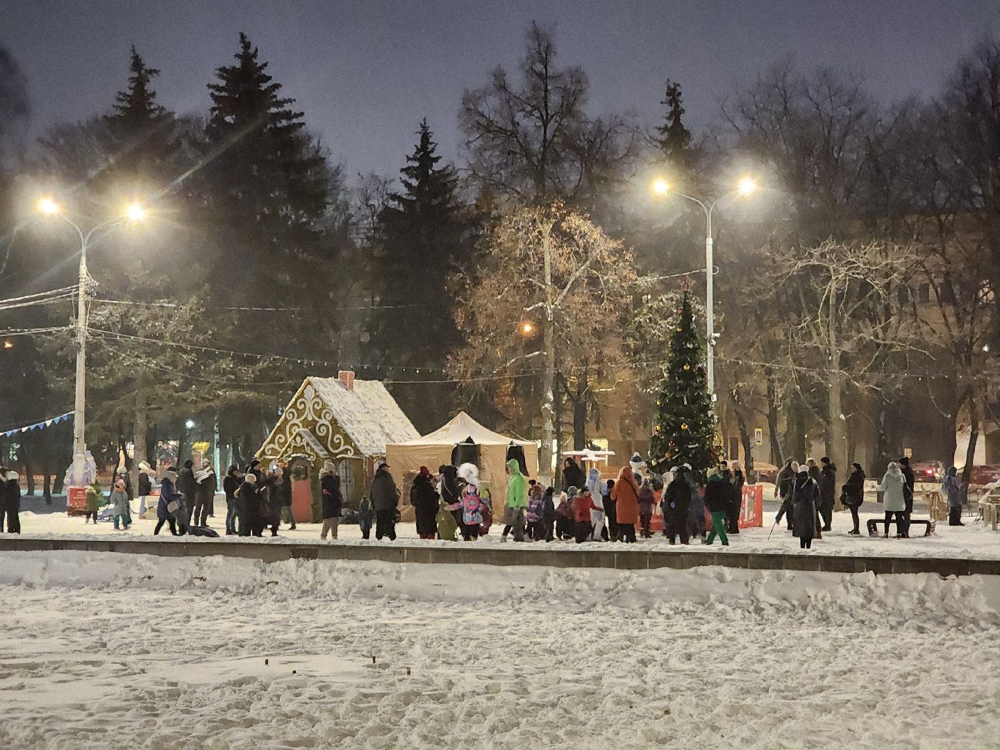 елка, Дед Мороз, сквер 28 квратал, ярмарка, зимний се,