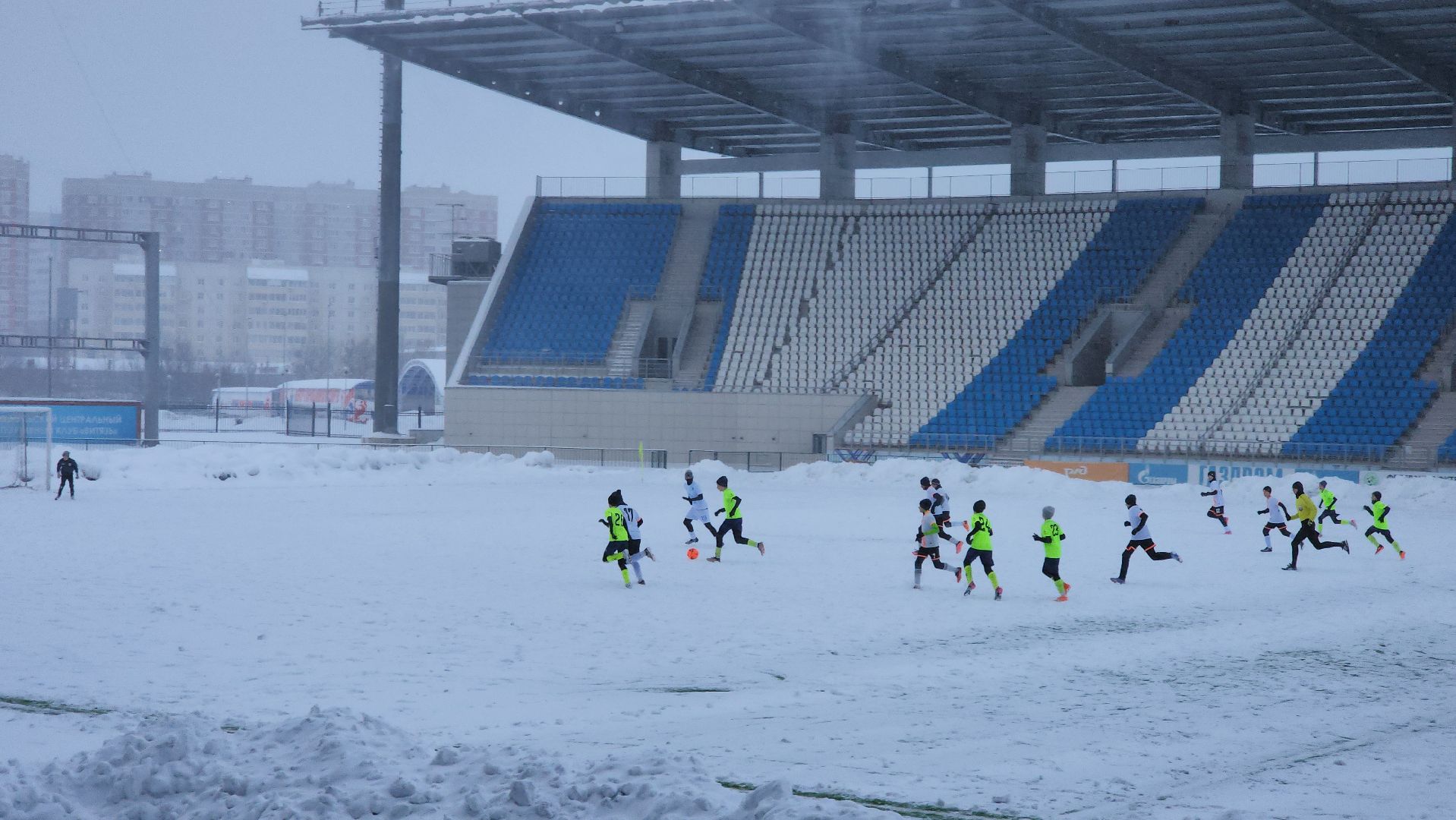 Подольск, Футбол, Зимний футбол, Снегопад, Стихия, Спорт,