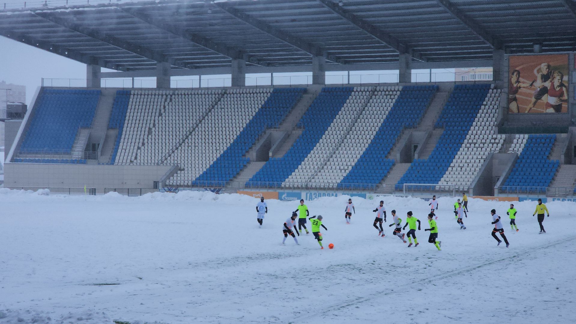 Подольск, Футбол, Зимний футбол, Снегопад, Стихия, Спорт,