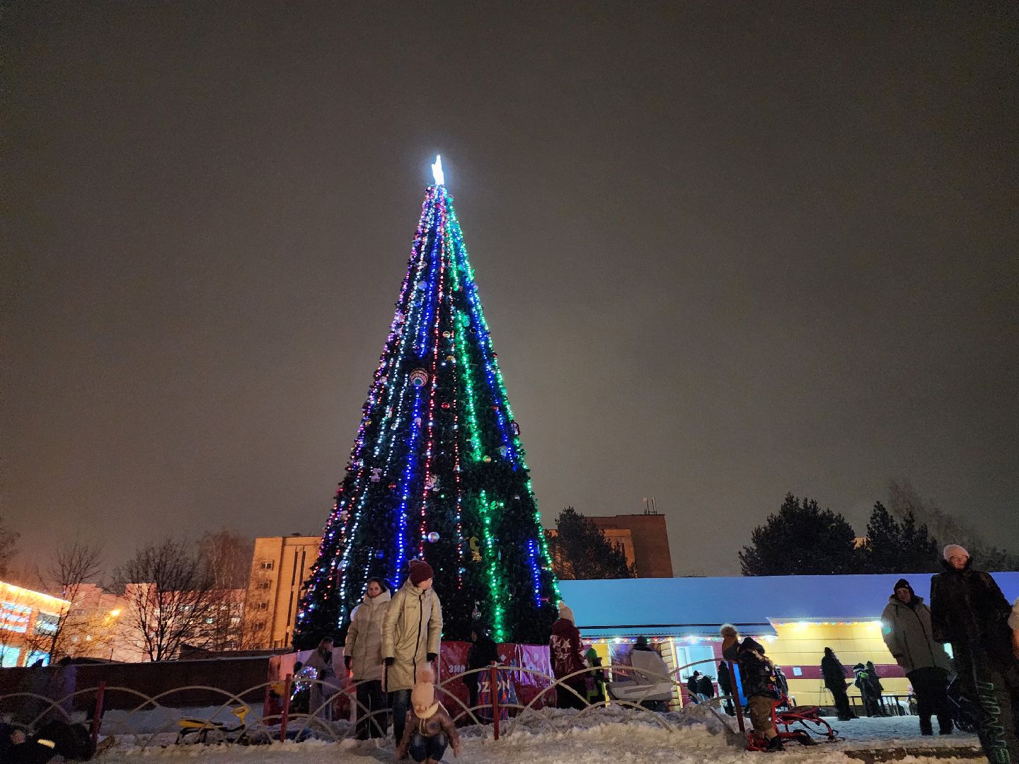 зима в подмосковье, зимний сезон, Парк, Праздник, Дед мороз, Дубна,