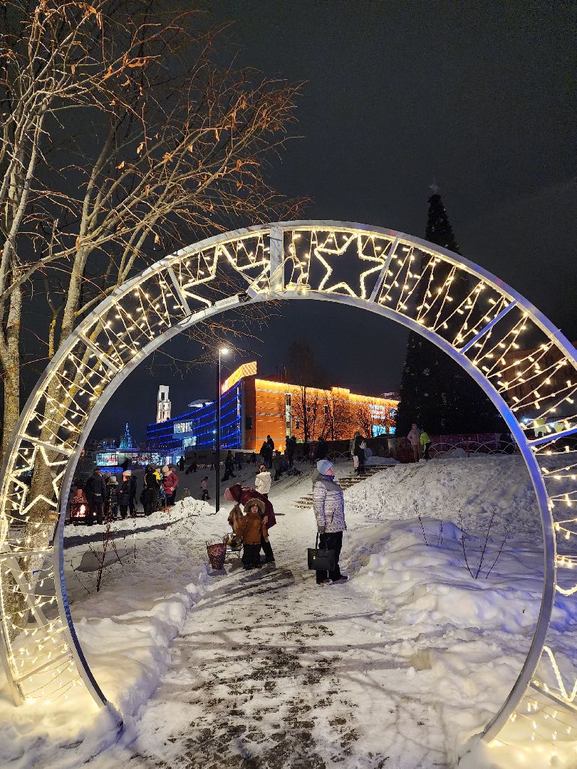 зима в подмосковье, зимний сезон, Парк, Праздник, Дед мороз, Дубна,