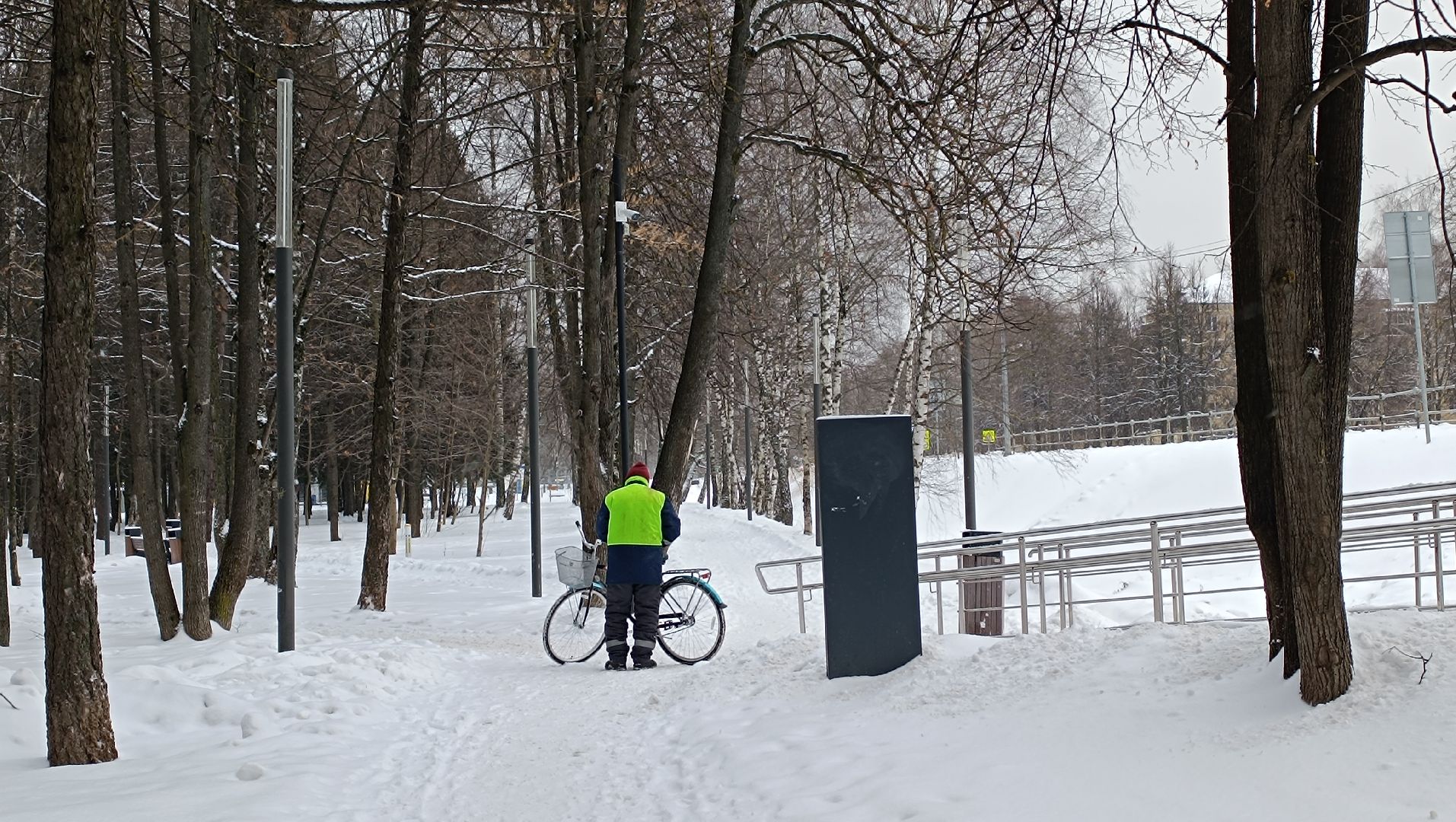 зима, велосипед, лобня,
