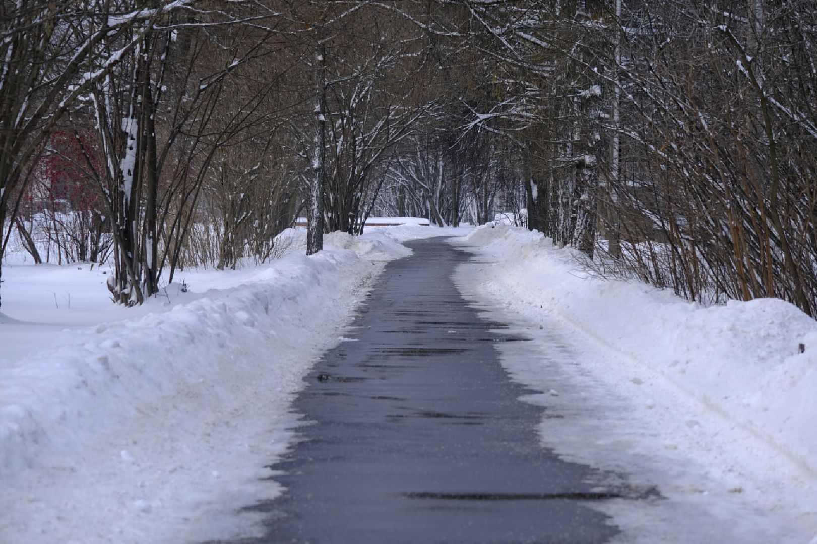 пущино, уборка дворов, снег,