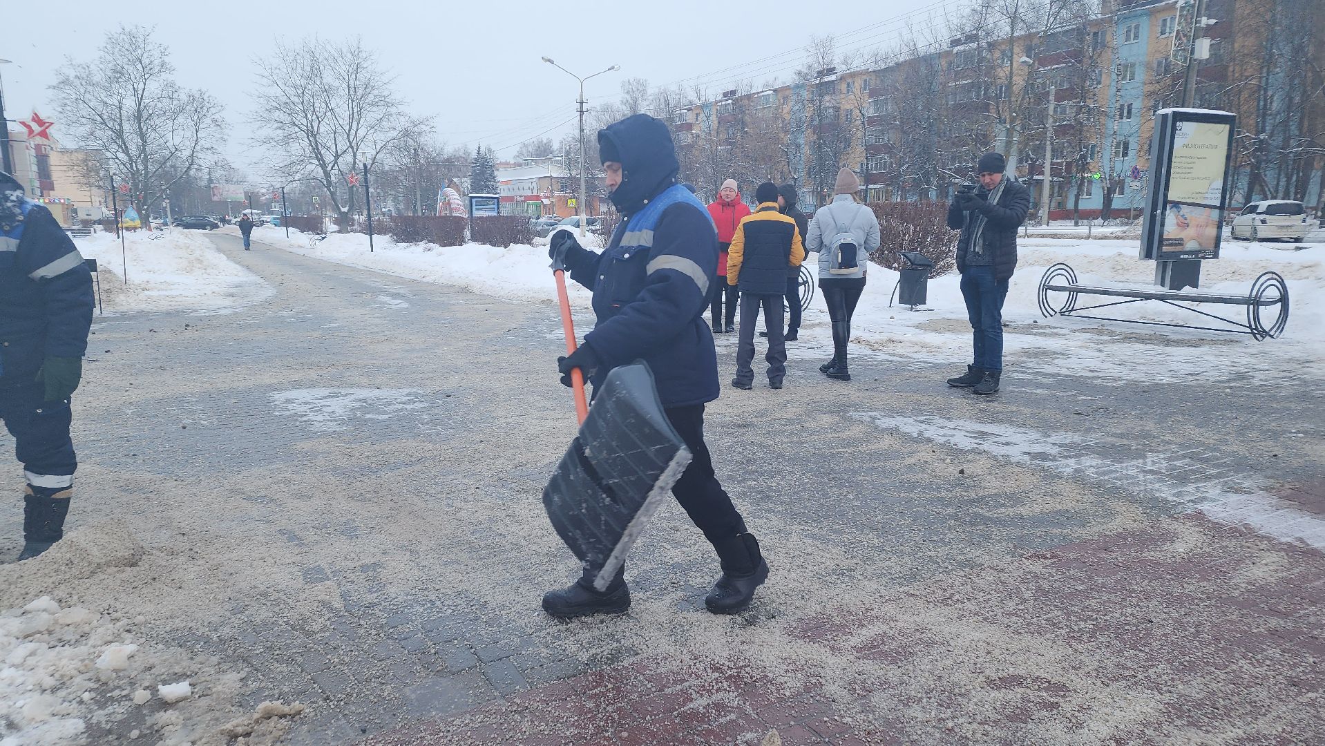 Егорьевск, уборка, снег, подмосковье, сквер, викулов,